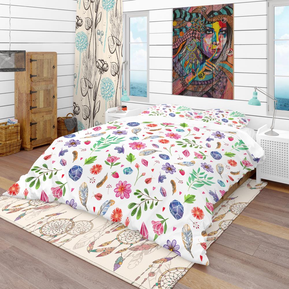 Designart BED18705-T 3 -Piece White Twin Duvet cover Set