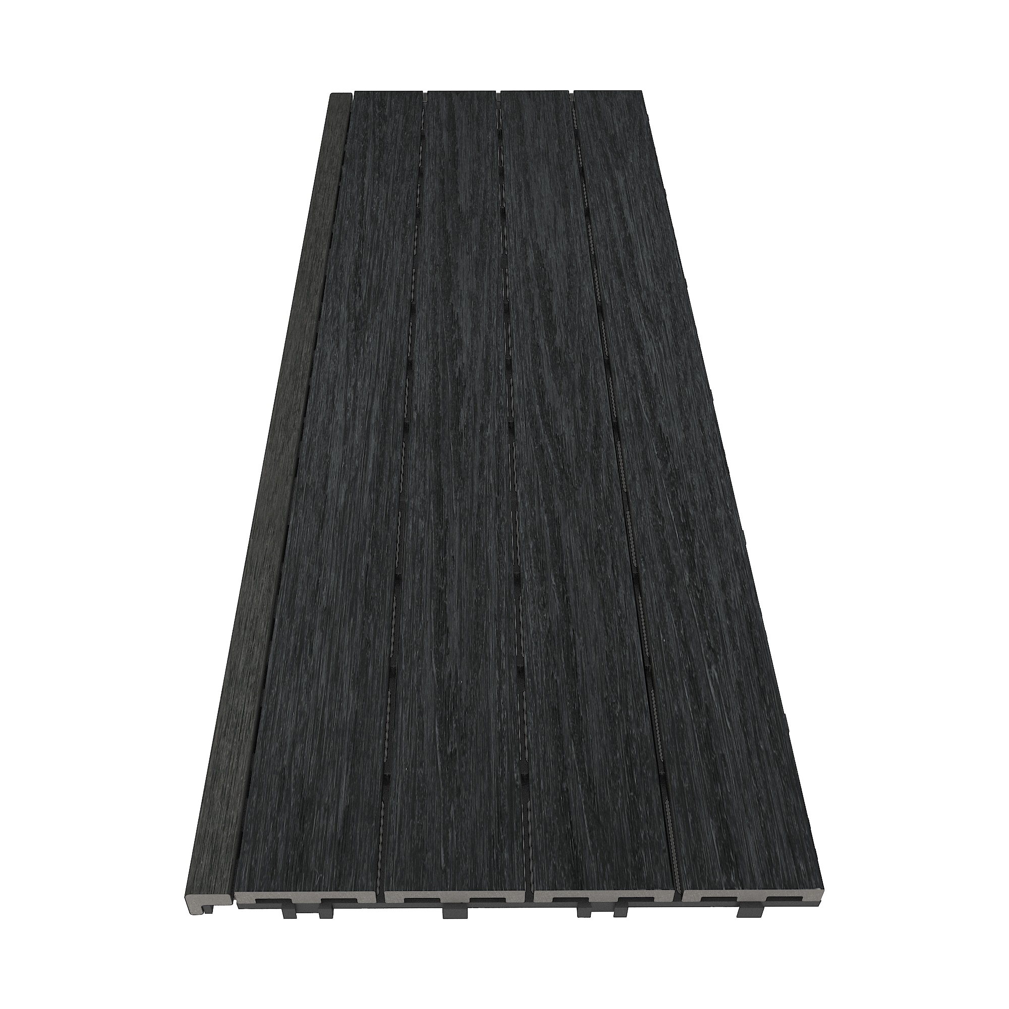 NewTechWood US-QD-ST-900-2-ZX-CH 1-in x 36-in 2 -Pack Hawaiian Charcoal Stained Composite Deck tile ( 0.5-sq ft )