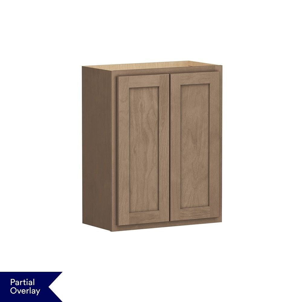 Shenandoah Breckenridge POL 24-in W x 30-in H x 12-in D Almond Stained Wall Fully Assembled Cabinet Recessed Panel Shaker