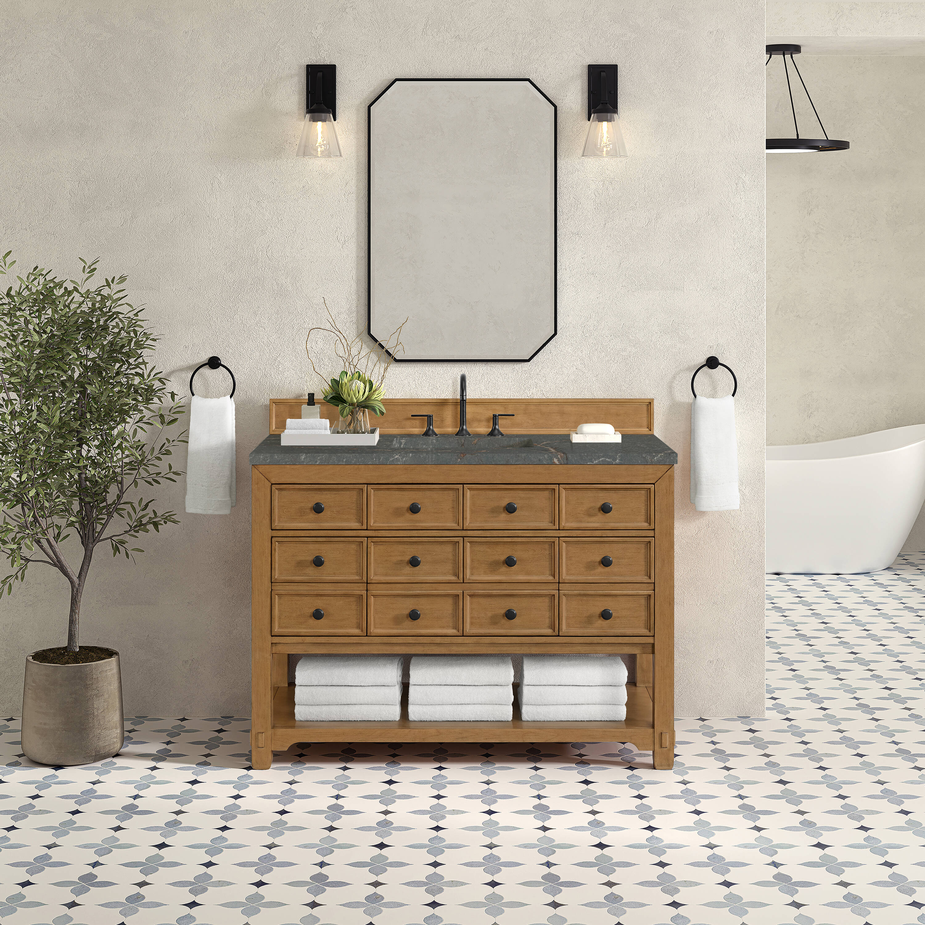 James Martin Vanities 505-V48-AMB-3PBL Bath-Vanity-Combo - View #2