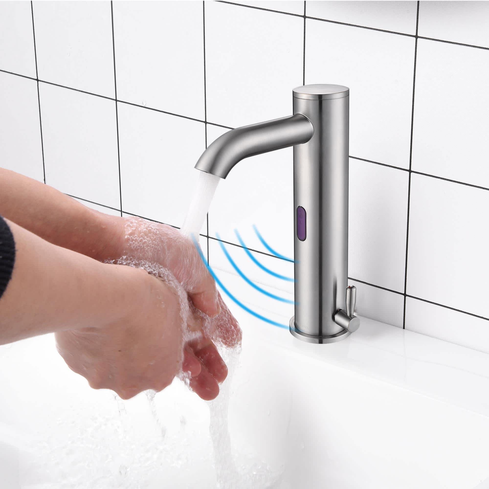 Yescom 81FH1030-6712-BN-LO Automatic Sensor Bathroom Faucet Touchless Mixer for Above Counter Sink 3.8 lbs