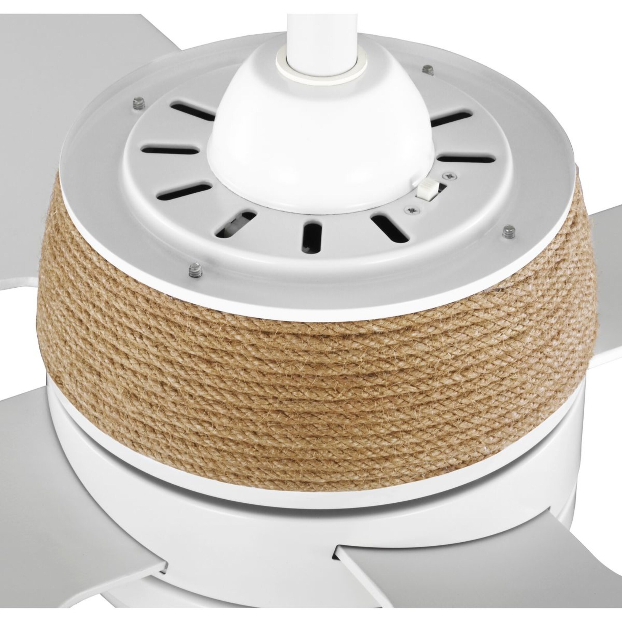 Shaffer II 56" Satin White LED Ceiling Fan with Jute Rope