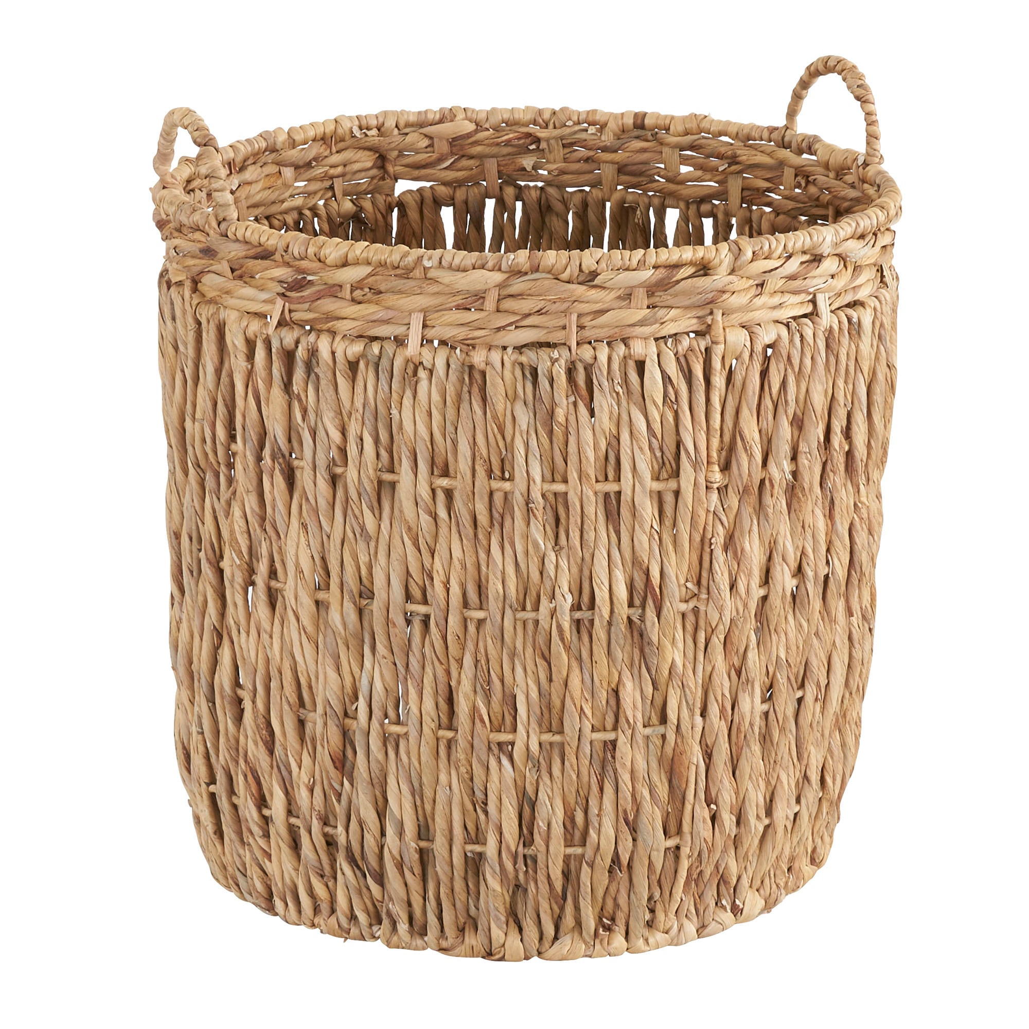 Household Essentials Tall Wicker Floor Basket Woven Decorative Basket with Handles Handmade Great for Laundry and Storage Natural #HHML-4169