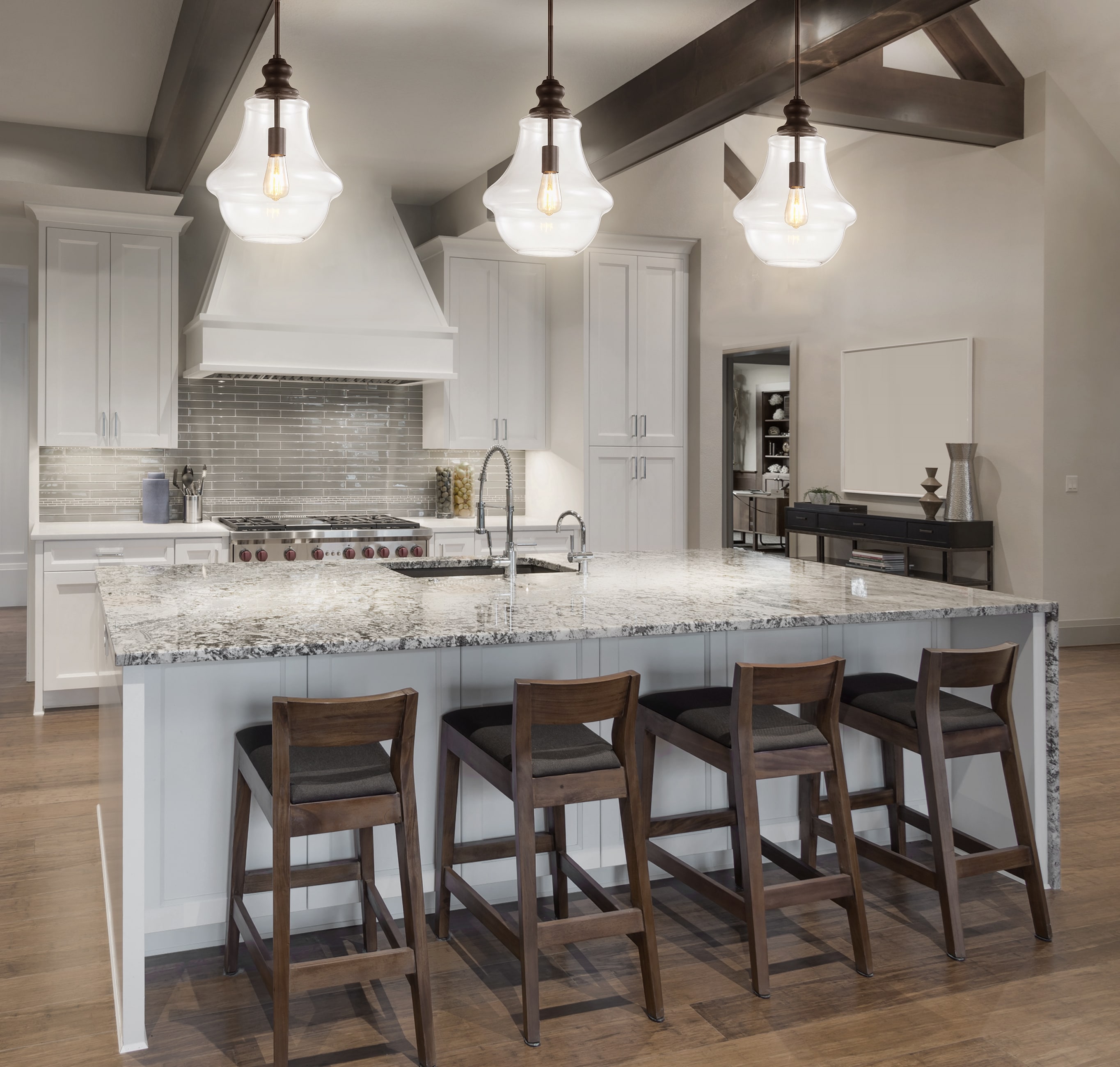 Adam 12" Oil Rubbed Bronze Farmhouse Glass LED Pendant