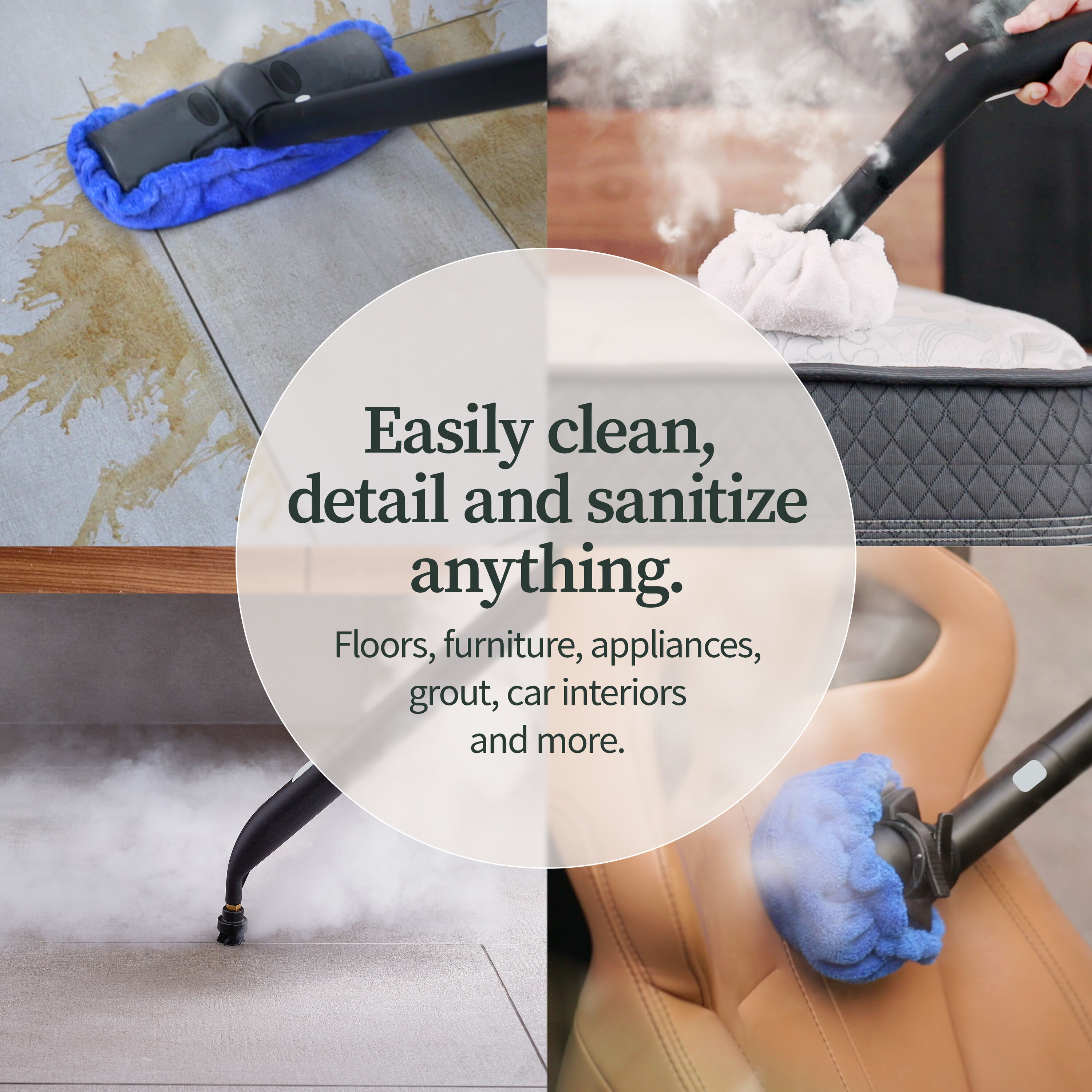 Steam Mop for Hardwood Floor Cleaning, Floor Steamer Cleaner Lightweight  for Vinyl, Laminate, Carpet, Tile Hard Floors w/Adjustable Steam Modes 
