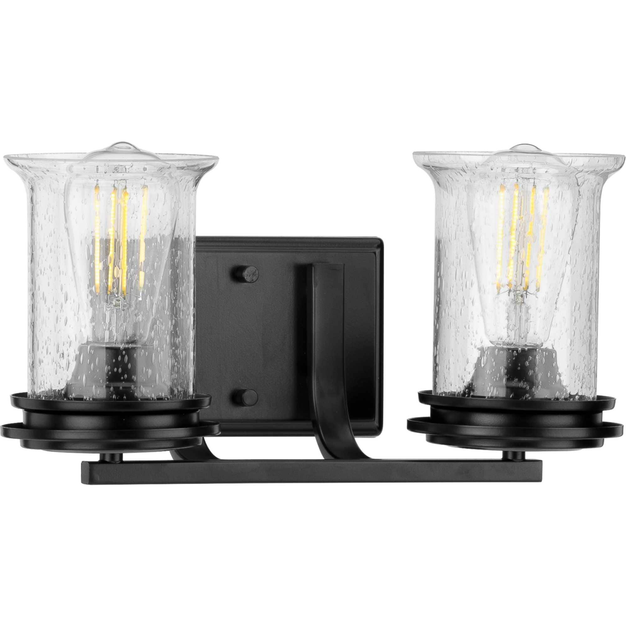 Progress Lighting P300273-031 Winslett 14.25-in 2 -Light Matte Black Coastal Vanity light