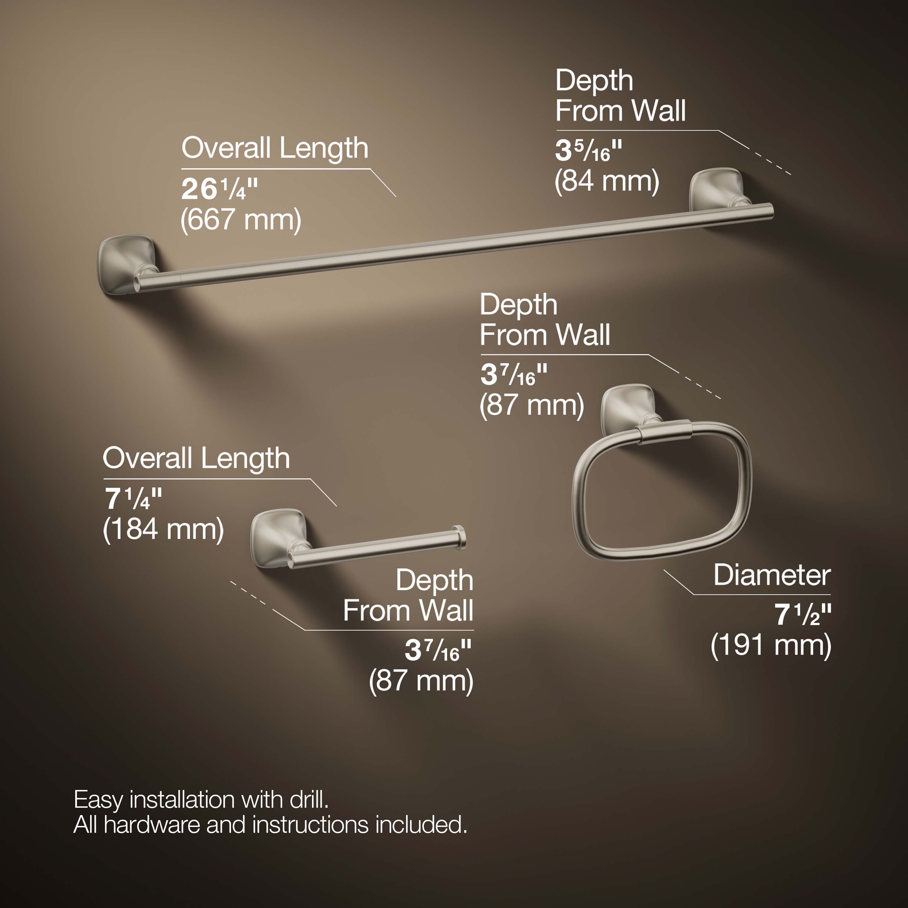 KOHLER REC28014-BN Decorative-Bath-Hardware-Kits - View #3