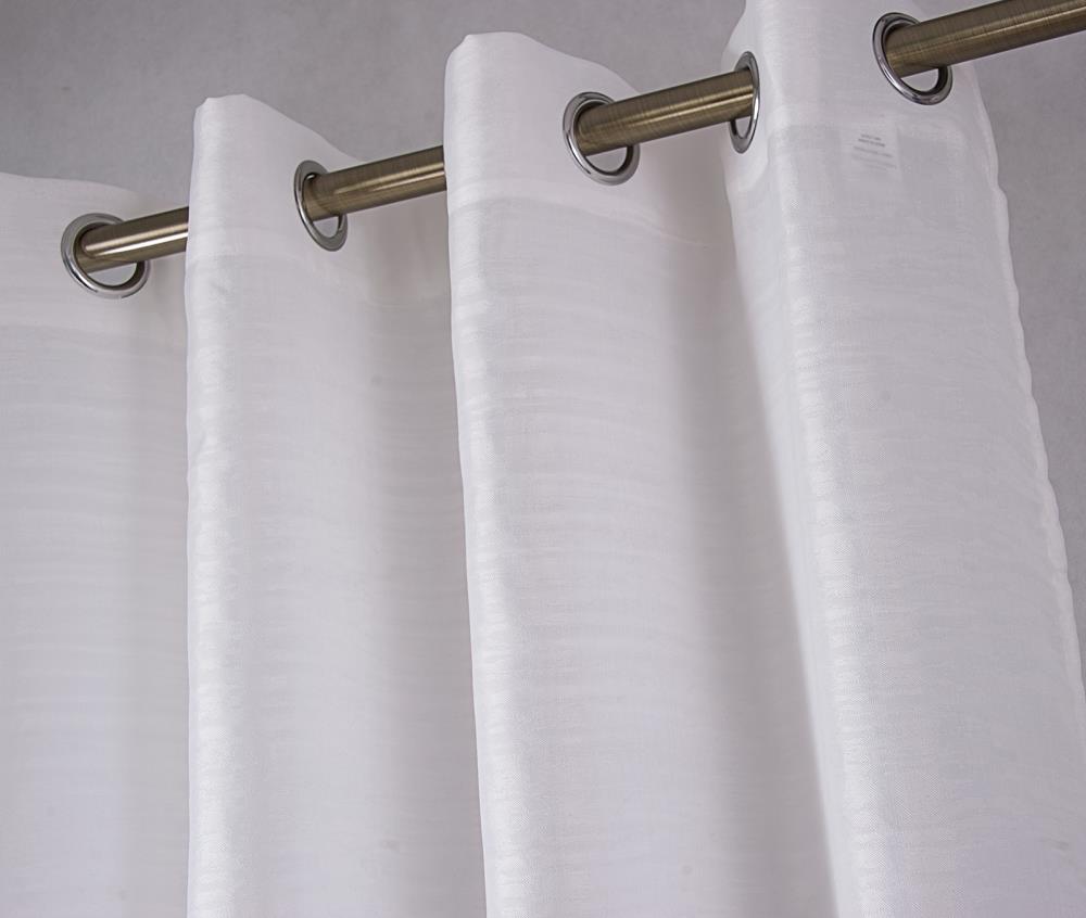 Olivia Gray 84-in White Light Filtering Grommet Single Curtain Panel in ...