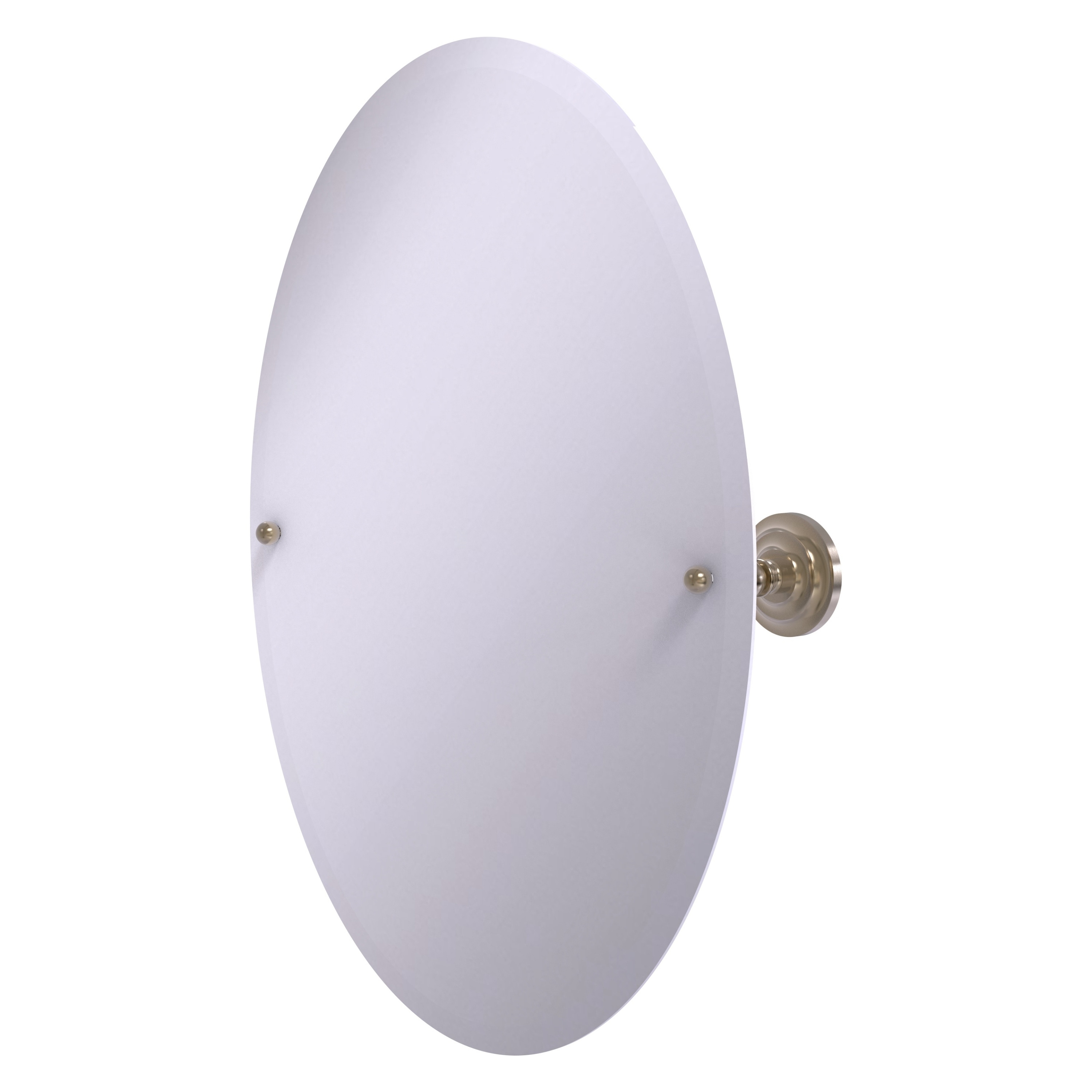 Allied Brass PQN-91-PEW Prestige Que New 21-Inches x 28-Inches Beveled Frameless Oval Tilting Bathroom Vanity Mirror ( Antique Pewter )