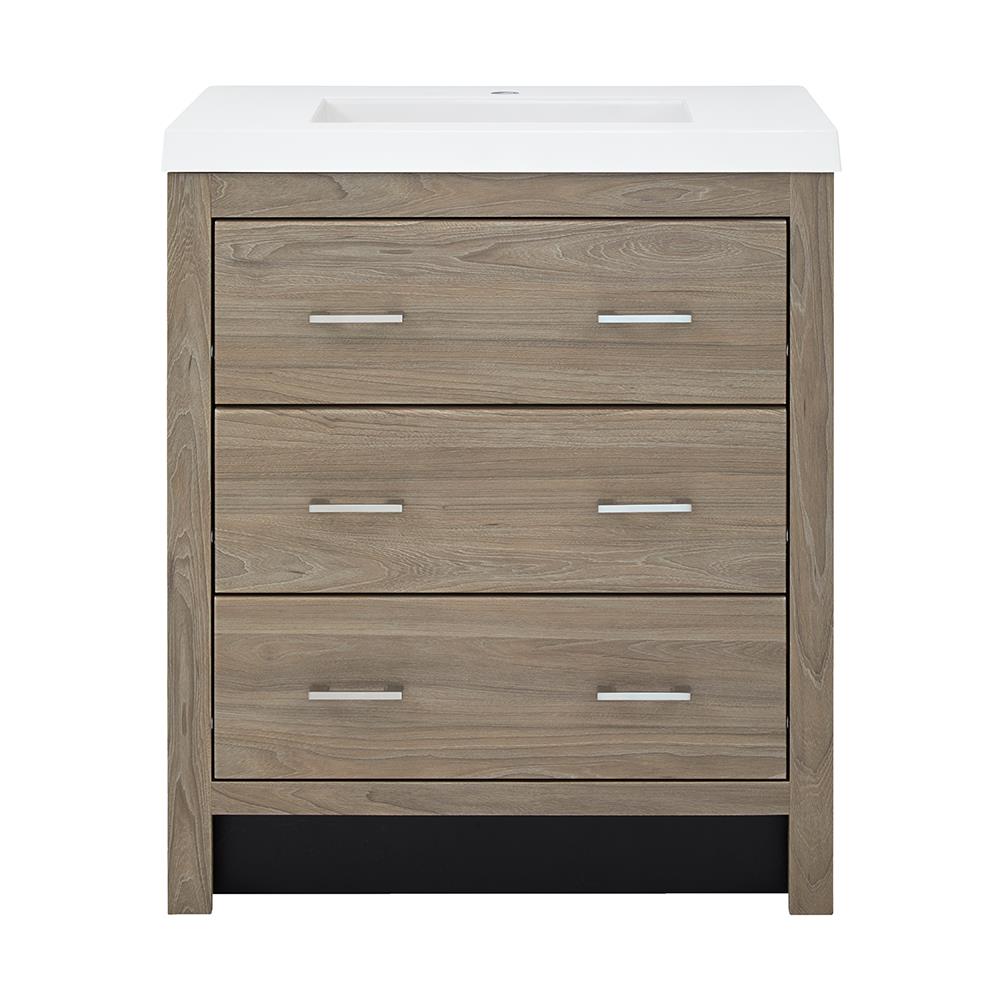 Style Selections 30-in Taupe Single Sink Bathroom Vanity with