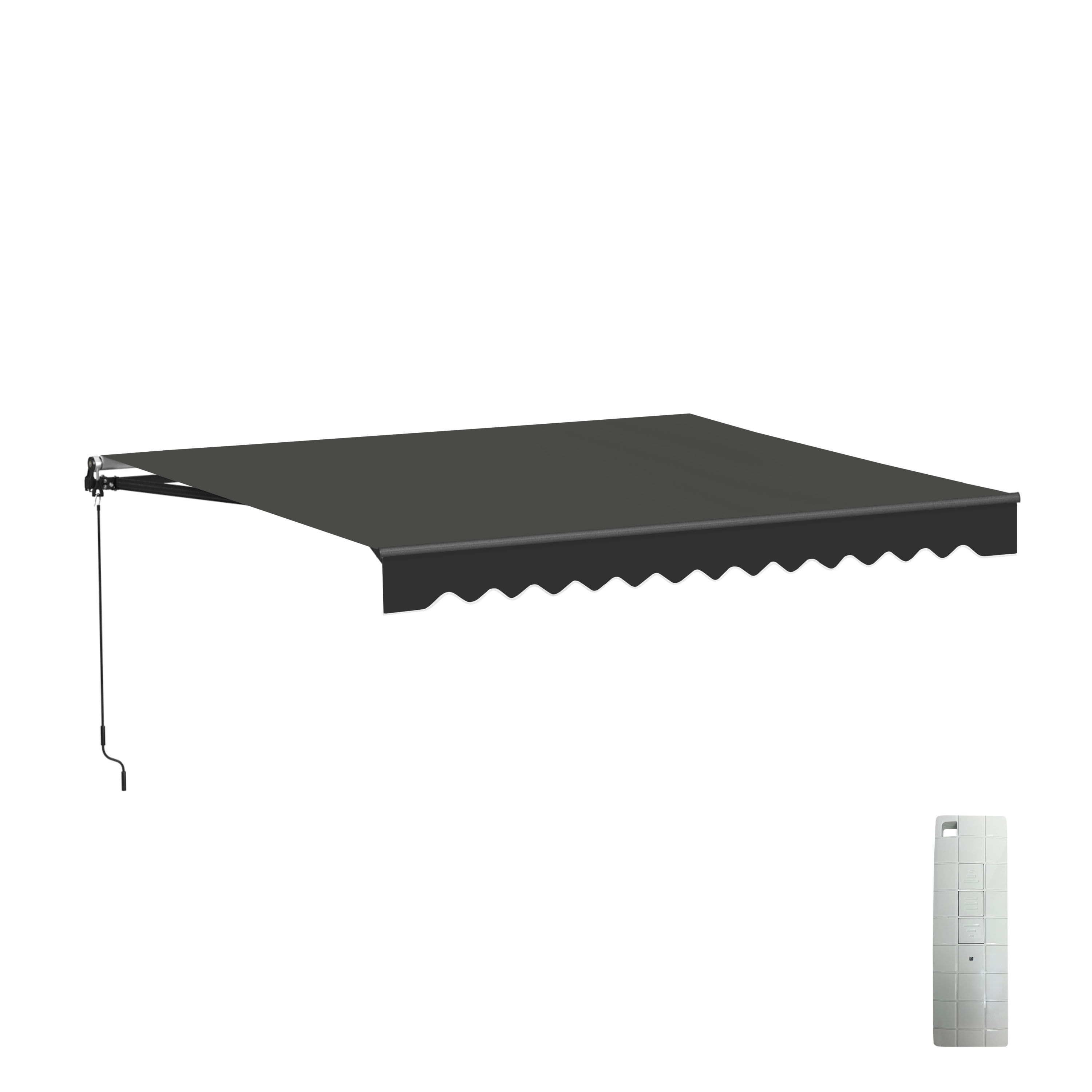 ALEKO ABM13X10BK81-LO 156-in Wide x 120-in Projection x 10-in Height Metal Black Solid Motorized Retractable Patio Awning