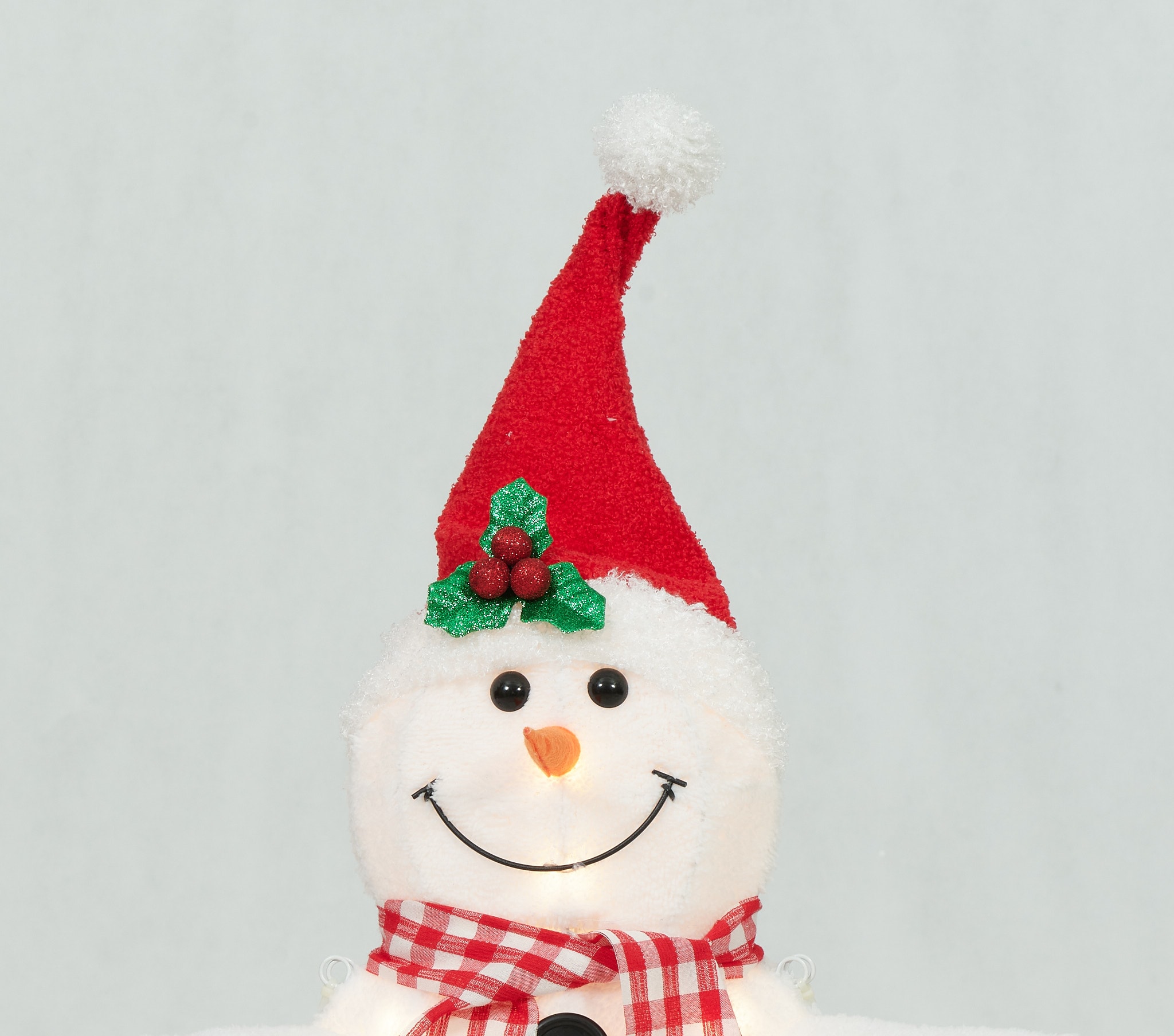 Prelit White Plush Snowman Family Winter Sculpture Set