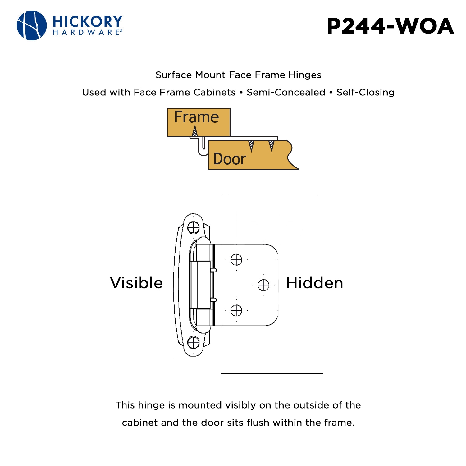 Hickory Hardware P244-WOA Cabinet-Hinges - View #4