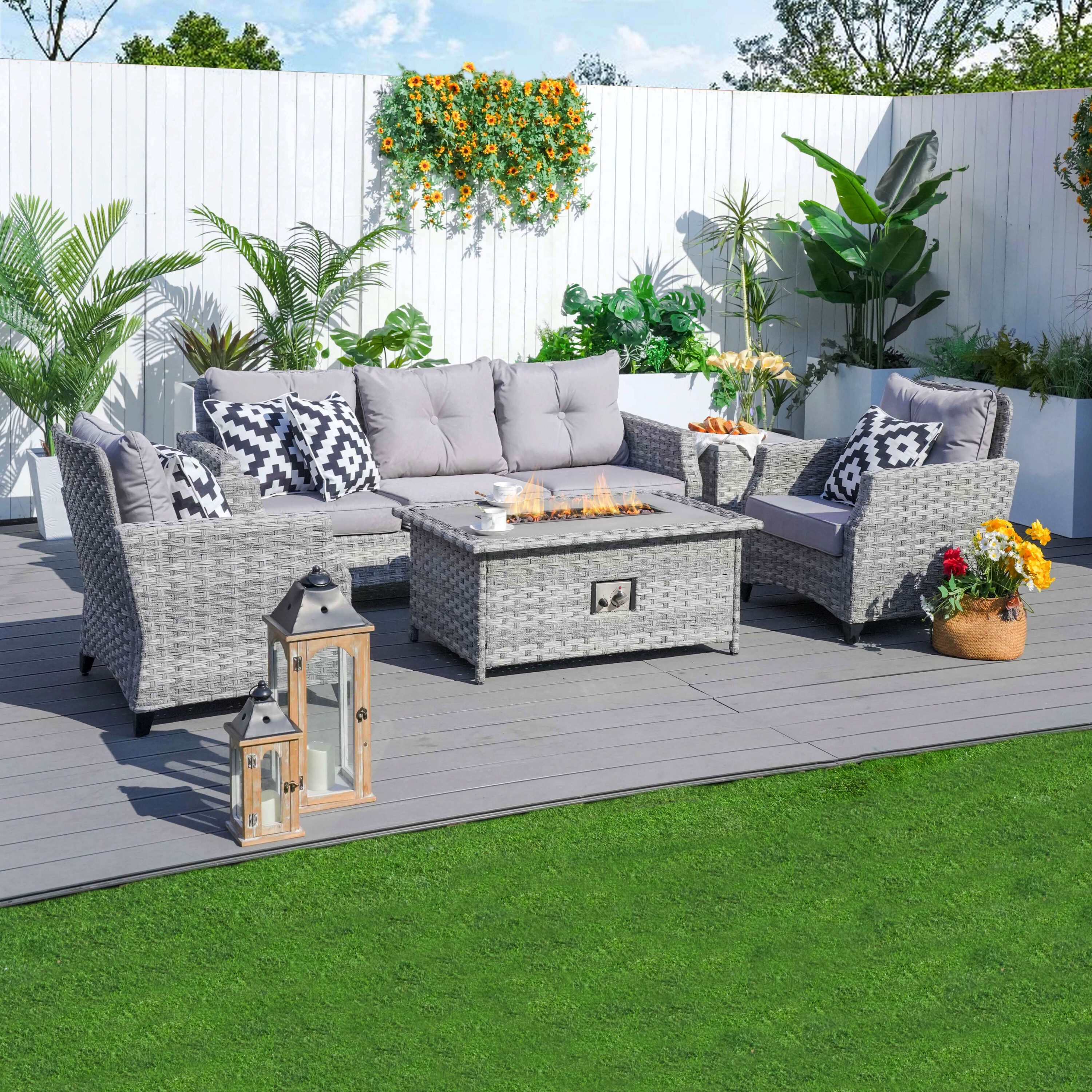 Moda Furnishings CMAF-1802-GR Patio-Conversation-Sets - View #3