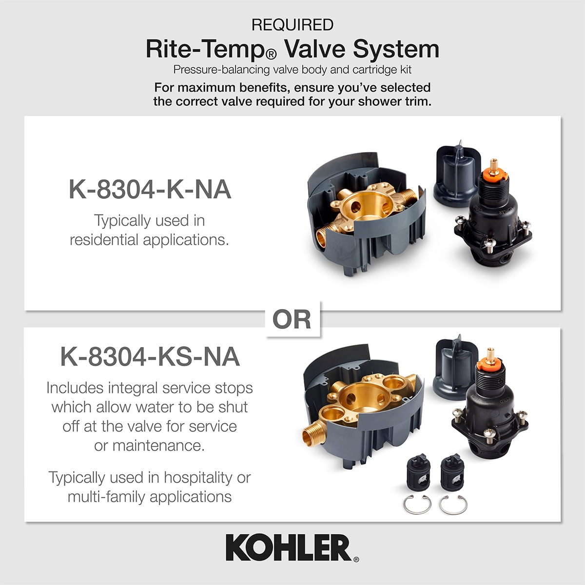 KOHLER Forte Sculpted Valve Trim For Transfer Valve, Requires Valve,  Vibrant Brushed Nicke