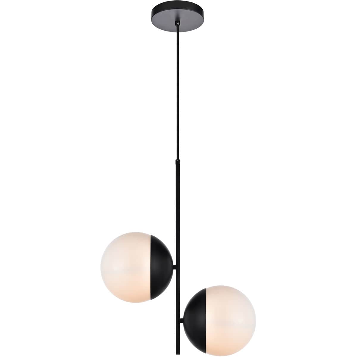 Elegant Lighting 1408019 Living District LD6116BK Eclipse 2 Light 17 inch Black Pendant Ceiling Light
