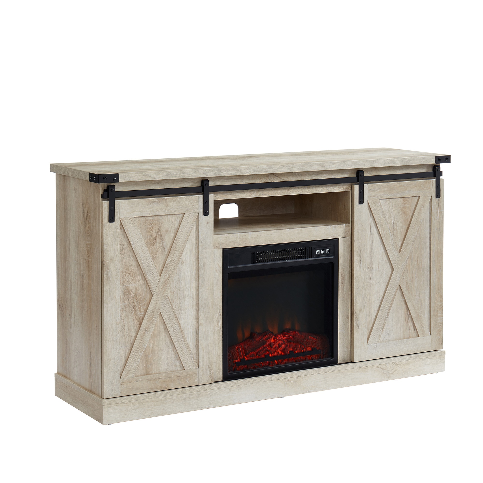 CASAINC 54-in W White Oak TV Stand with LED Electric Fireplace WF-CYTVS08-WHI Sansujyuku sansujyuku.com