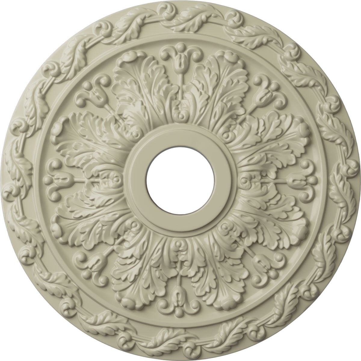 Ekena Millwork CM19SPCYF Spring Leaf 19.875-in W x 19.875-in L Painted Clear Yellow Polyurethane Whole Ceiling Medallion