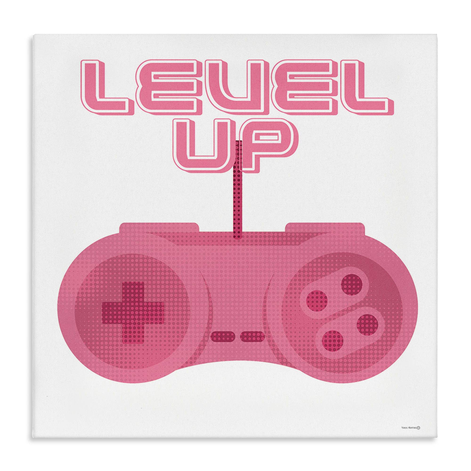 Stupell Industries BS-724-CN-36X36 Girl Gamer Pink Level Up Canvas Wall Art By Yass Naffas Designs 36 x 36