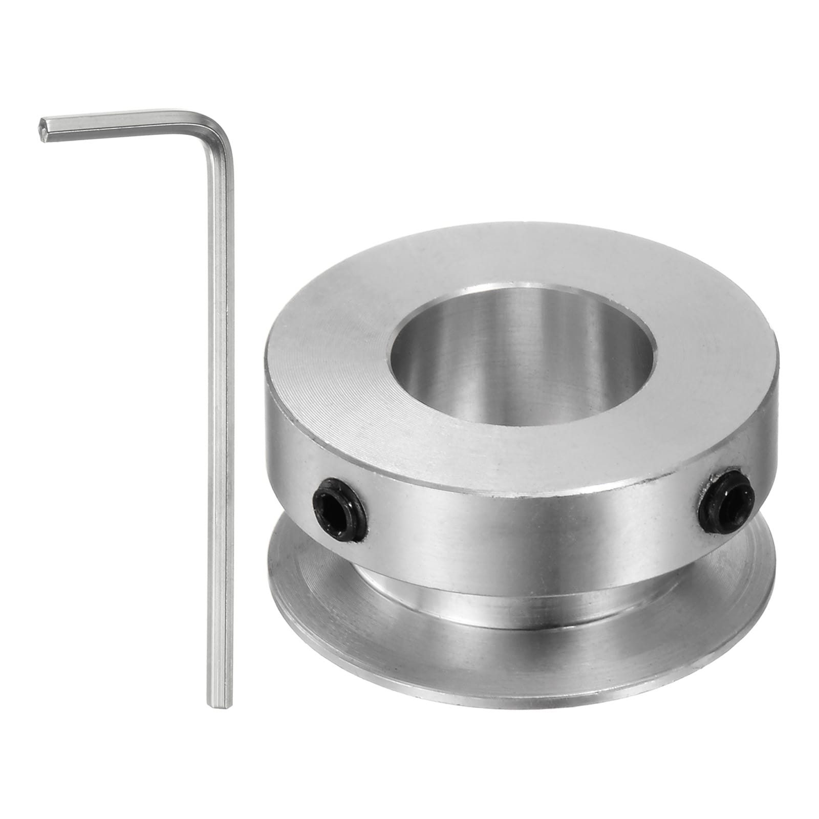 Harfington Single Groove Pulley 15mm Fixed Bore 30mm Outer Diameter Aluminum Alloy with Hex Wrench for Drilling Machine 6mm PU Round Belt