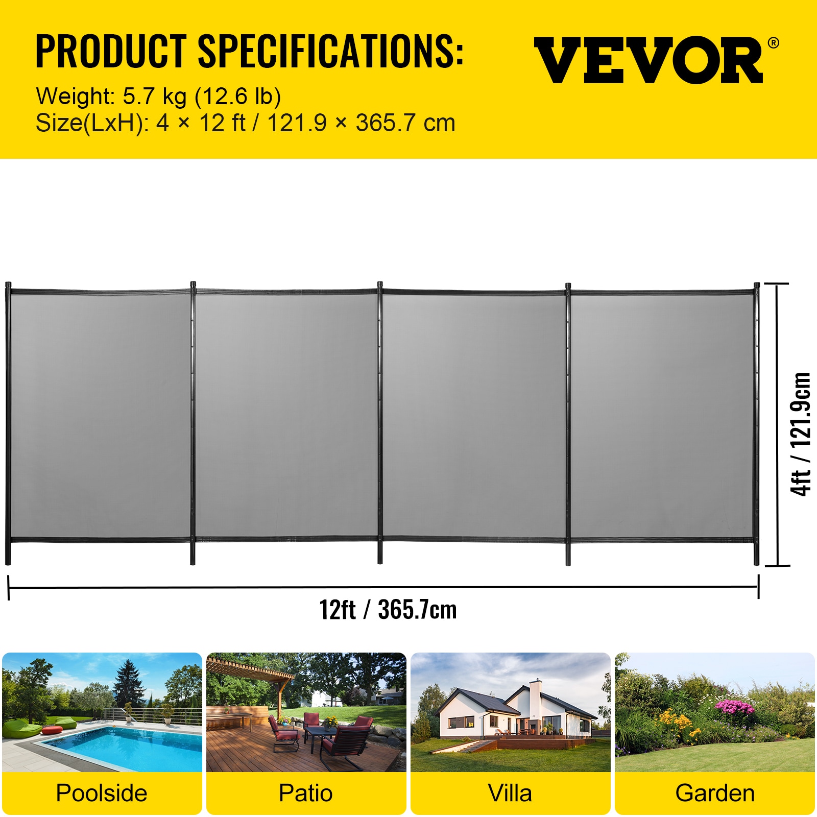 VEVOR KCXYCWLL412FT18UYV0 Pool-Safety-Barrier-Panels - View #8