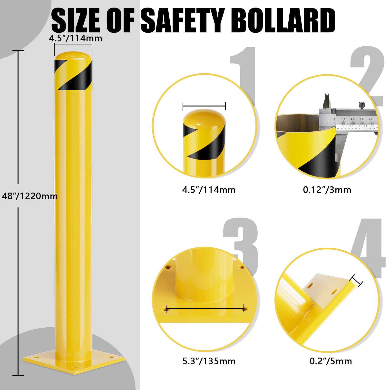 Kahomvis OL-QP242-10 Commercial-Bollards - View #3
