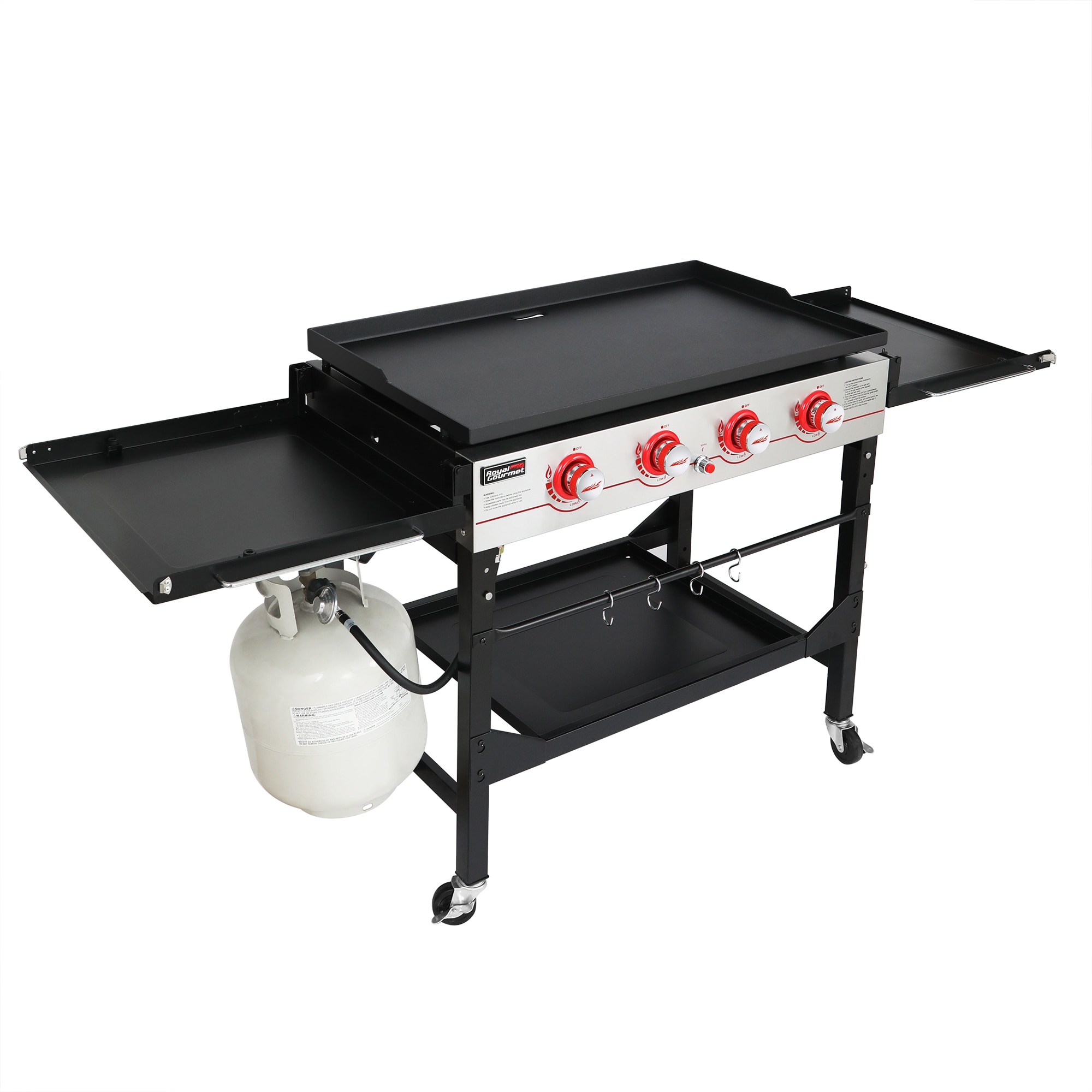 Royal Gourmet Propane Gas 4-Burner Flat Top Grill Griddle, Side