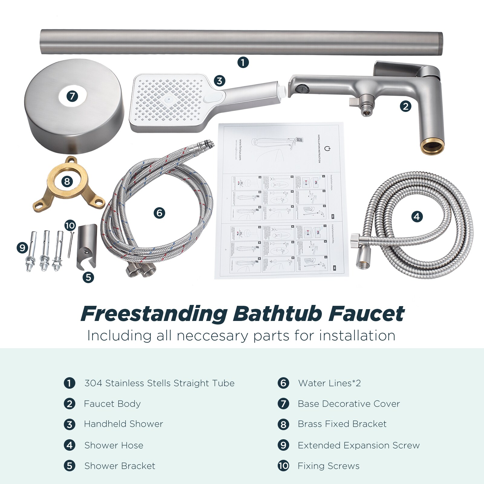 FURUISI LL14A1SS Roman-Tub-Faucets - View #10