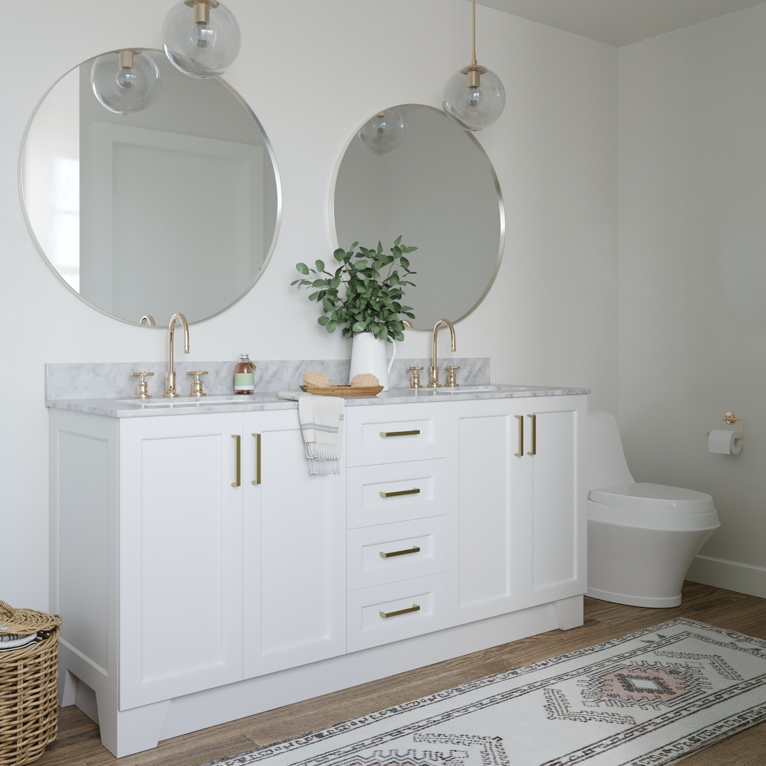 ARIEL Taylor 72-in White Bathroom Vanity Cabinet in the Bathroom ...