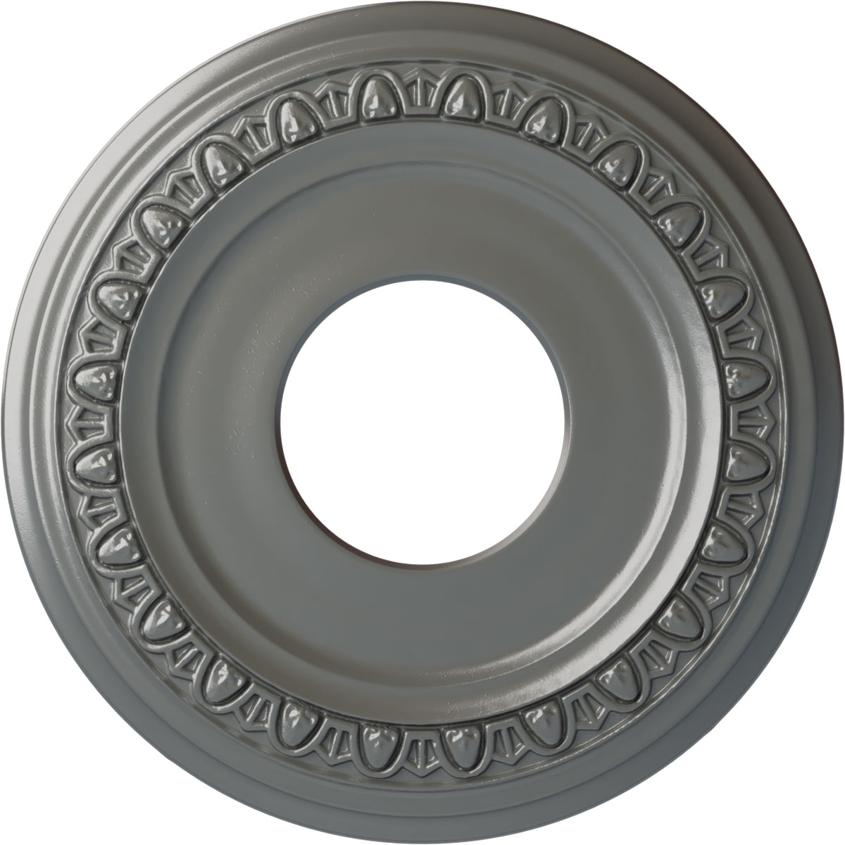 Ekena Millwork CM12JASLS Jackson 12.25-in W x 12.25-in L Painted Silver Polyurethane Whole Ceiling Medallion