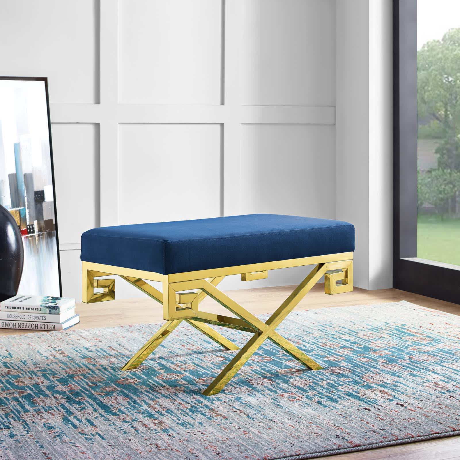 Modway EEI-2879-GLD-NAV bench - View #2