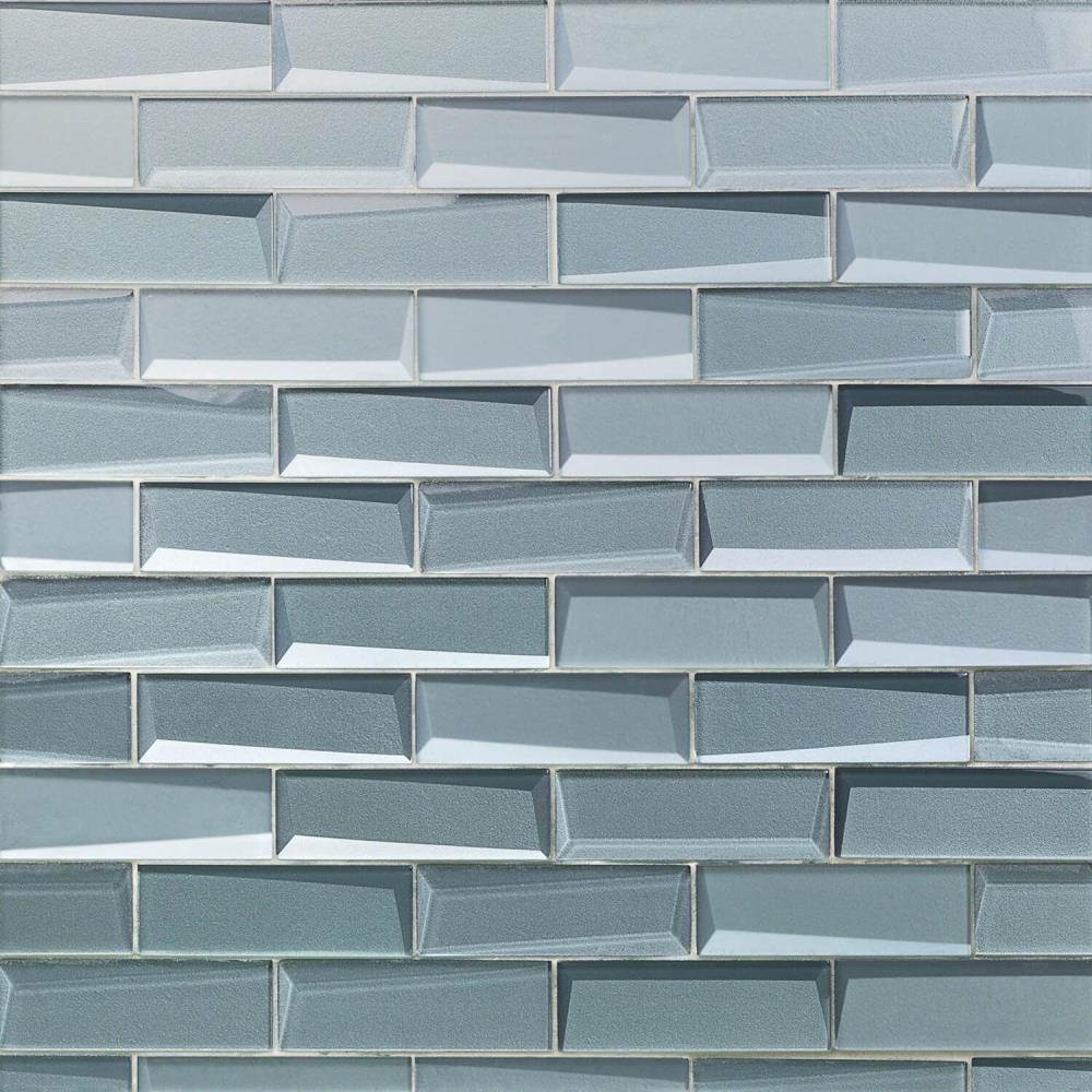 Artmore Tile EXT3RD101901 Heckler Slate 12-in x 12-in Polished Glass Brick look Mosaic Wall Tile ( 1.08-sq ft Piece )