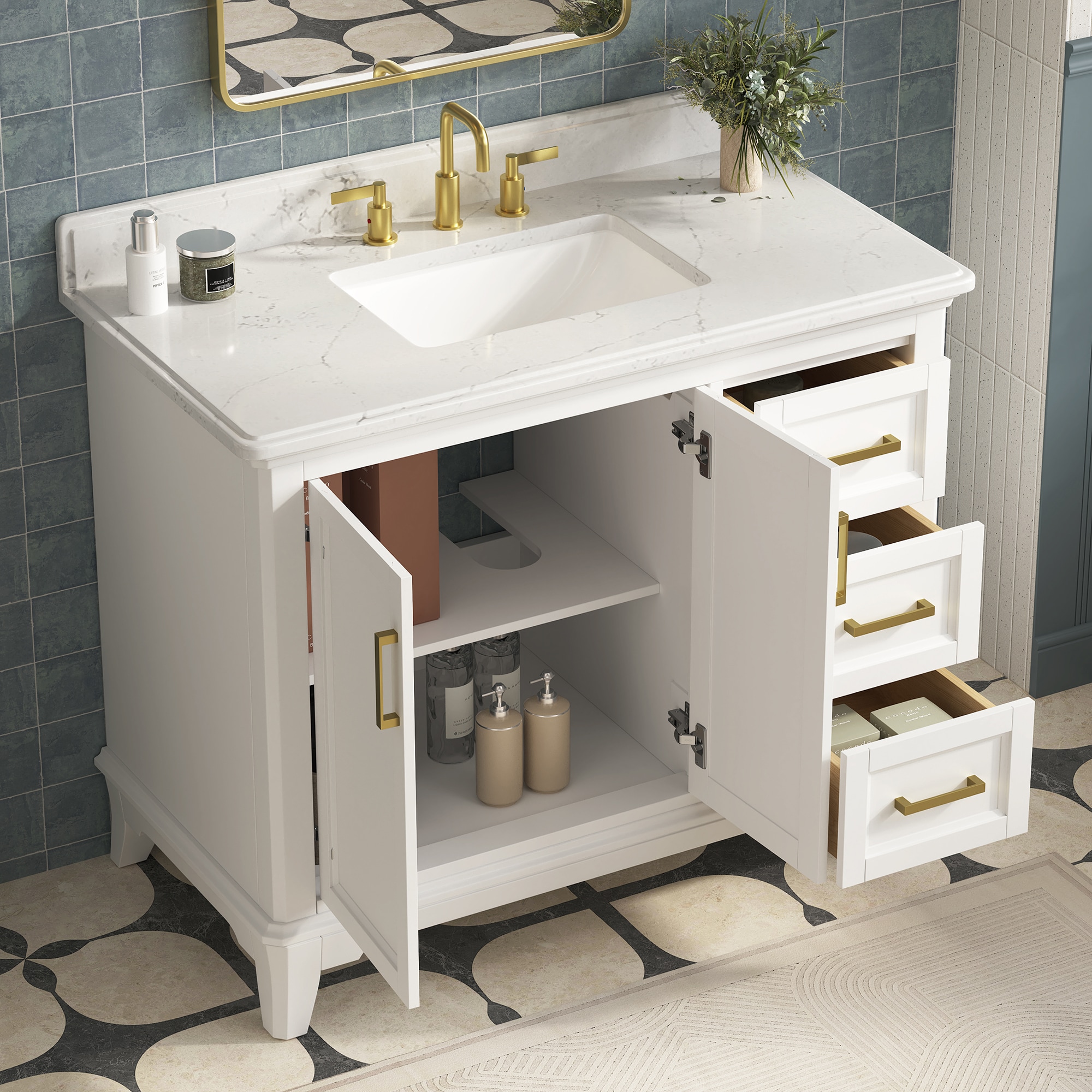 DELUXE LIVING V25008-42WG Bath-Vanity-Combo - View #10