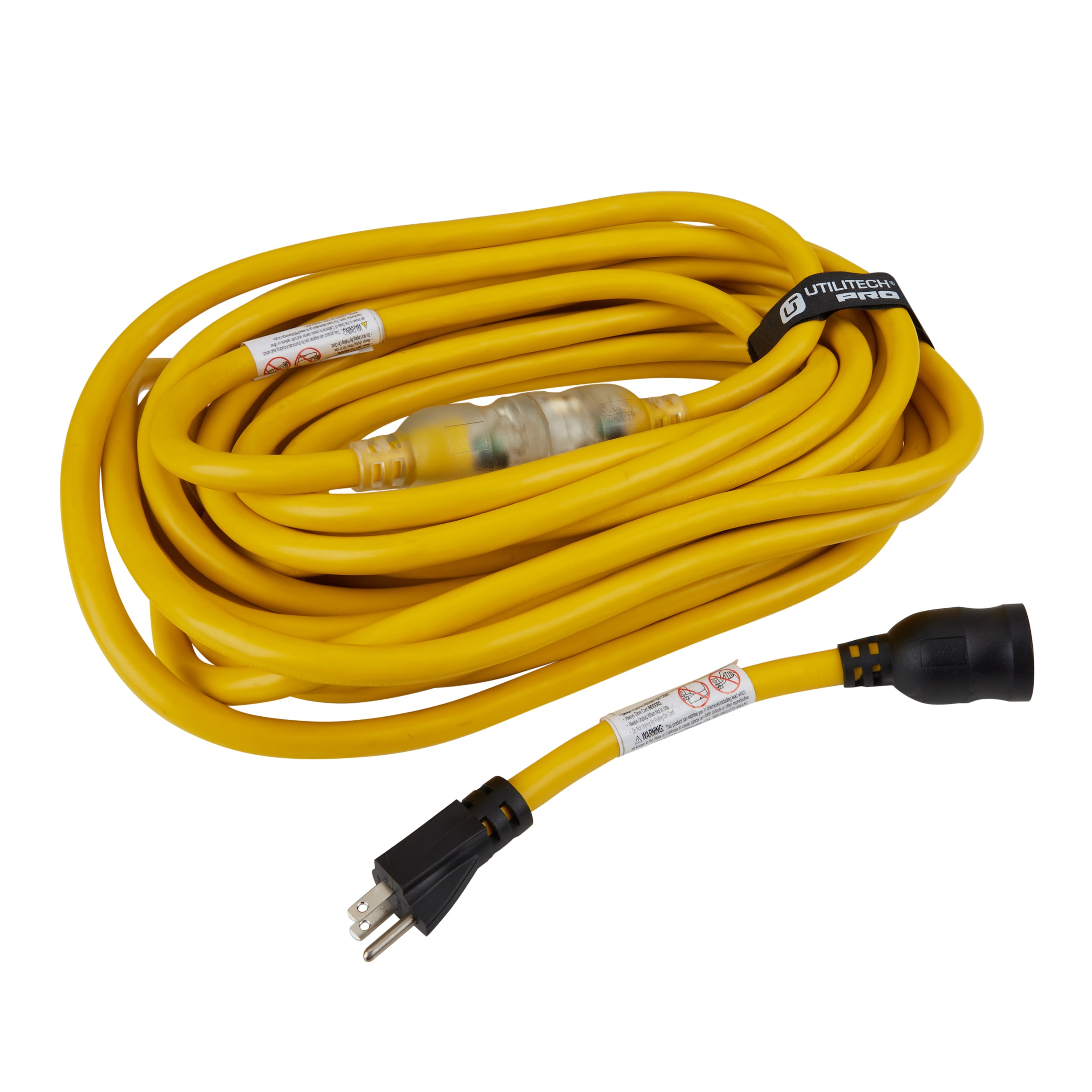 Utilitech Pro 50-ft 10 / 3-Prong Outdoor Sjtw Heavy Duty Lighted Extension  Cord at