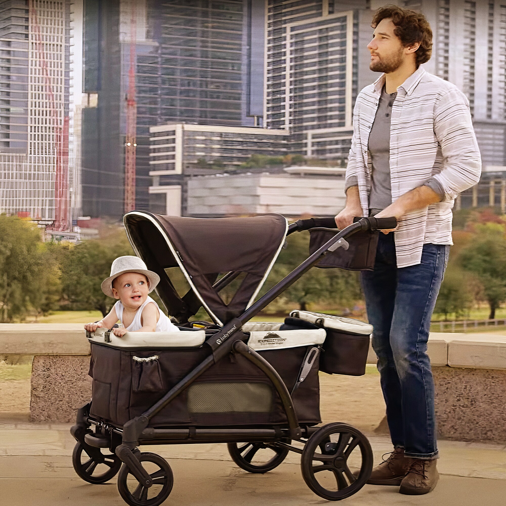 Baby Trend Expedition 2-in-1 Stroller Wagon PLUS w/Canopy and