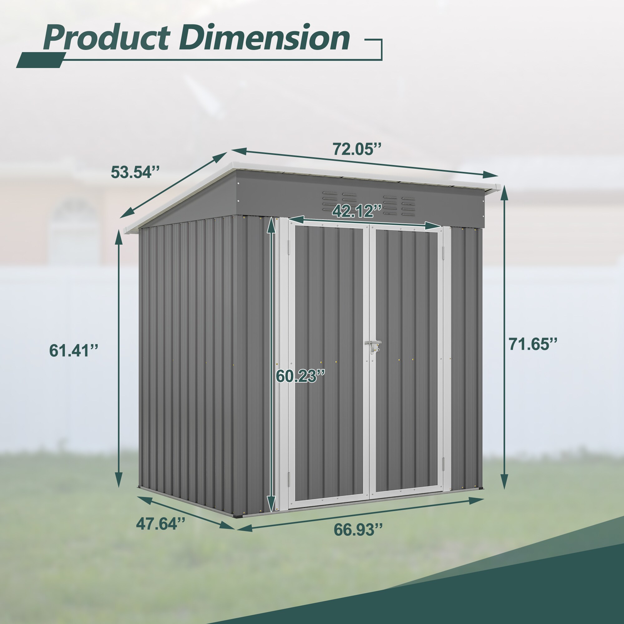 WELLFOR TACW54043 Metal-Storage-Buildings-Sheds - View #3
