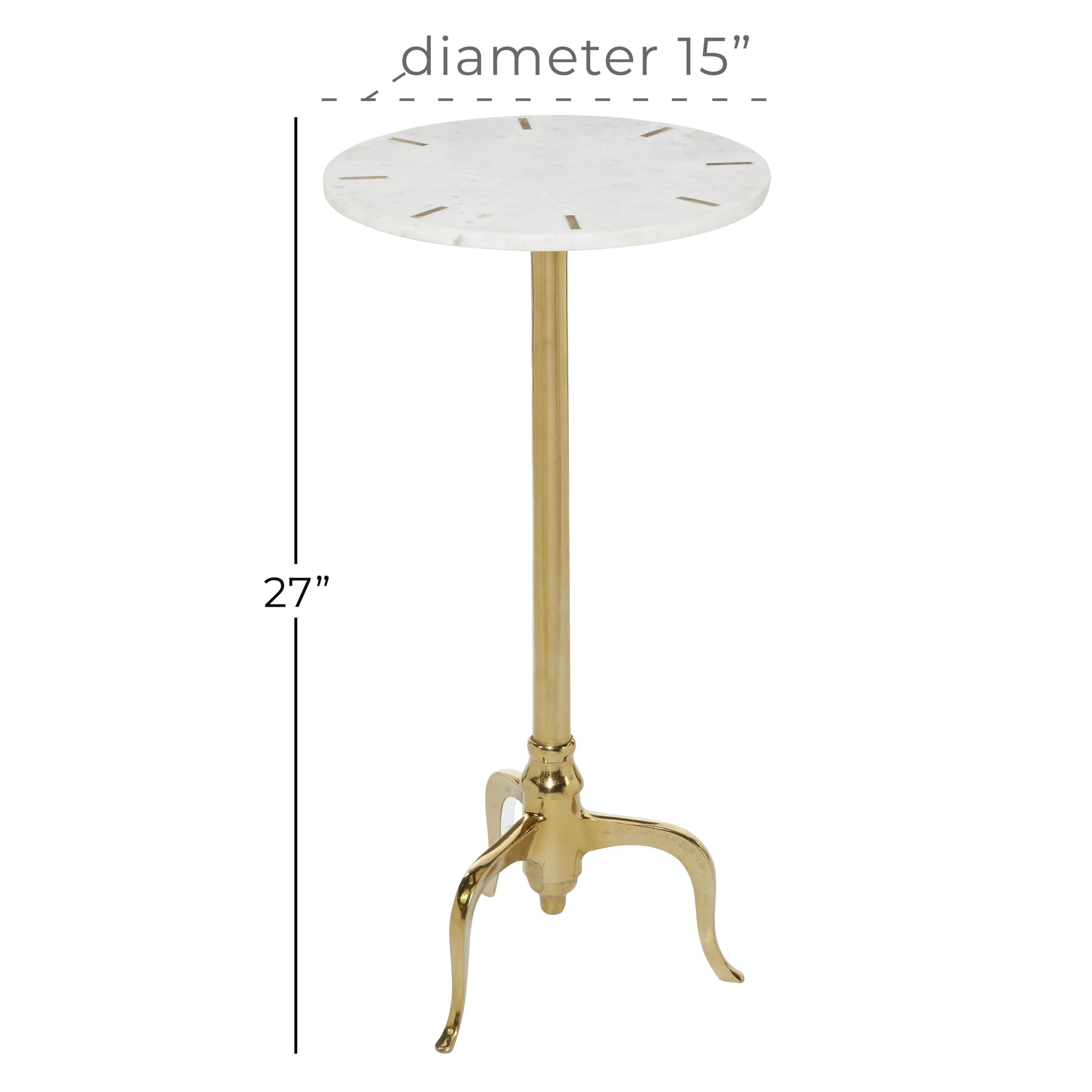Elegant Gold & Marble Round Accent Table - 17.5" Contemporary Design