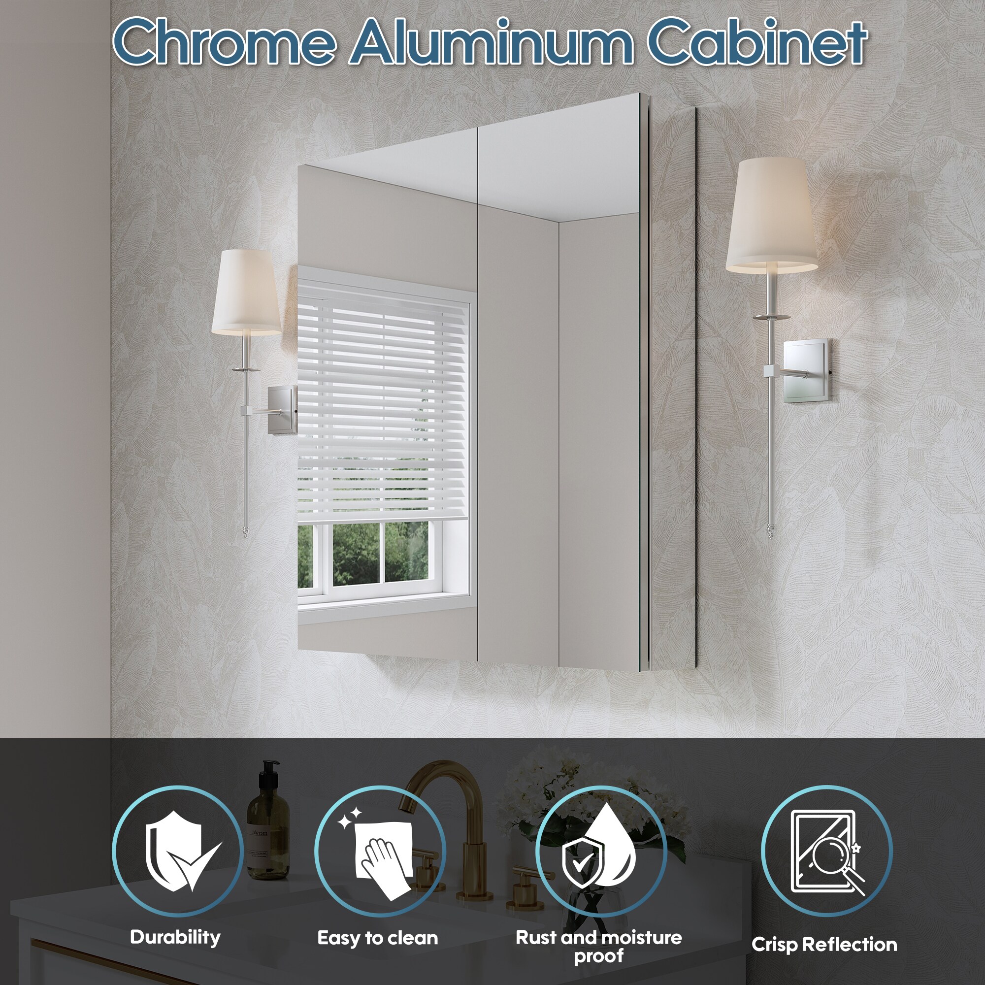 WELLFOR EX-3-6028BL Bathroom-Medicine-Cabinets - View #4