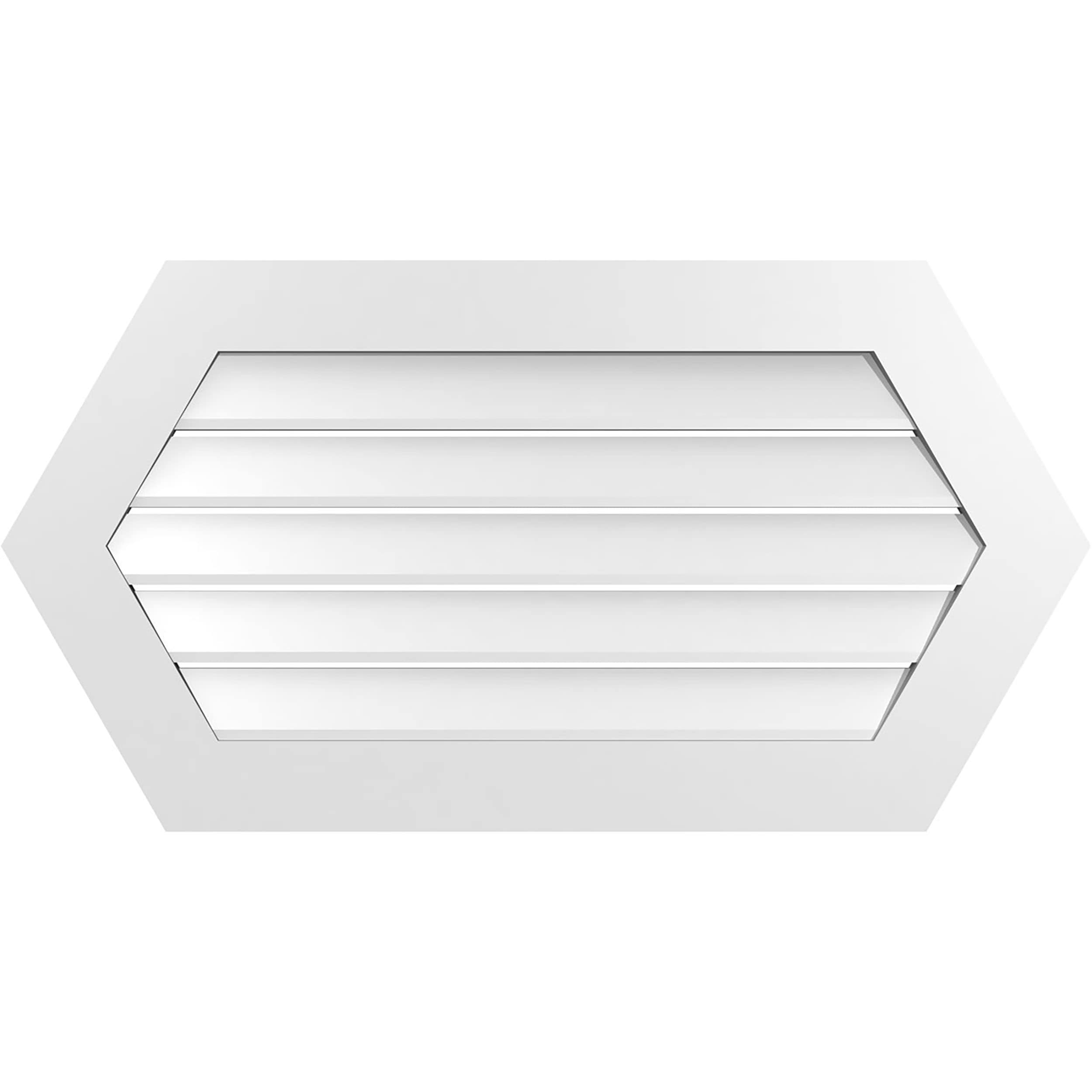 Ekena Millwork GVPHP42X2201SF 42-Inches x 22-Inches Off-white Peaked PVC Gable Louver Vent
