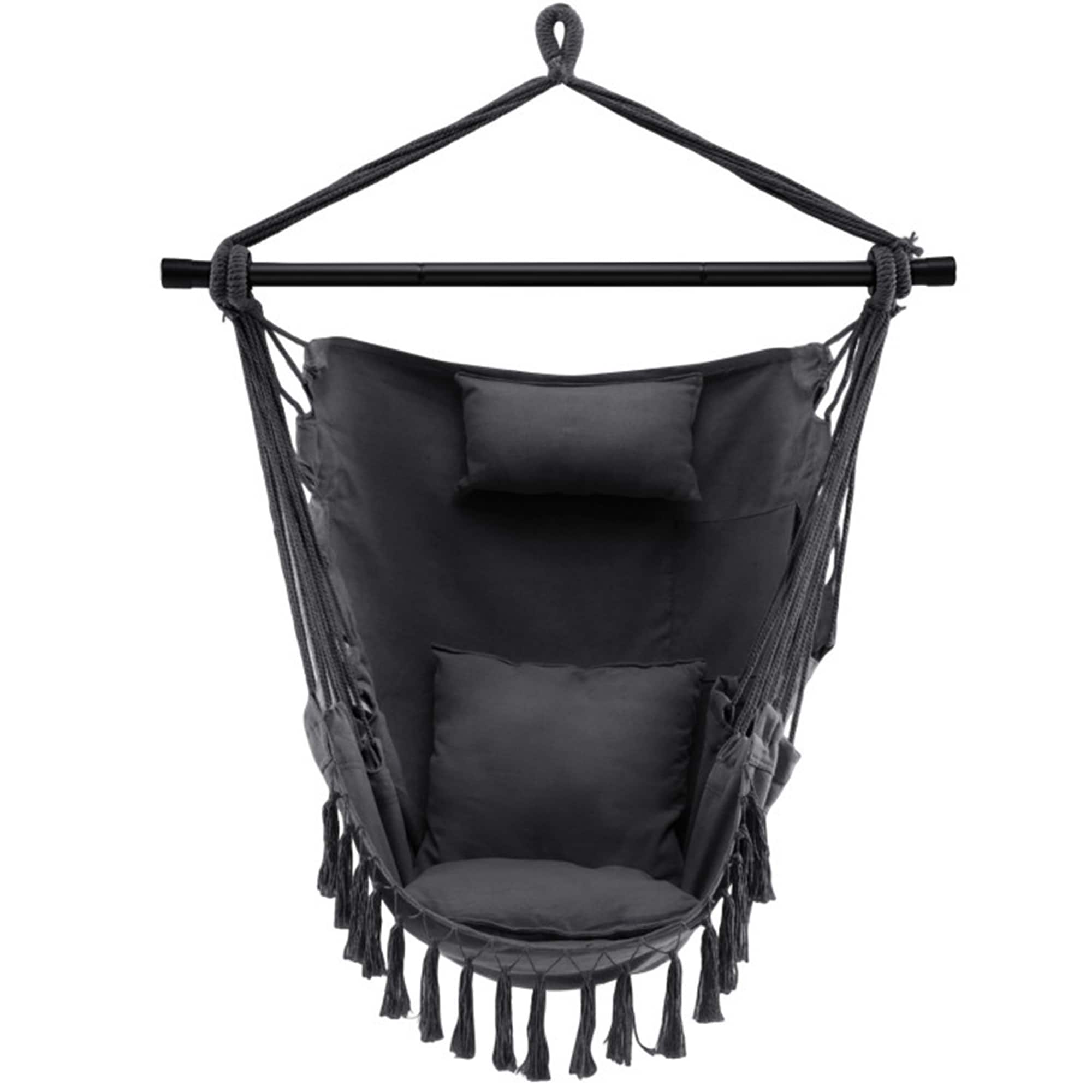 Clihome CL-GR-10556 Comfortable Hammock Swing Gray Fabric Hammock
