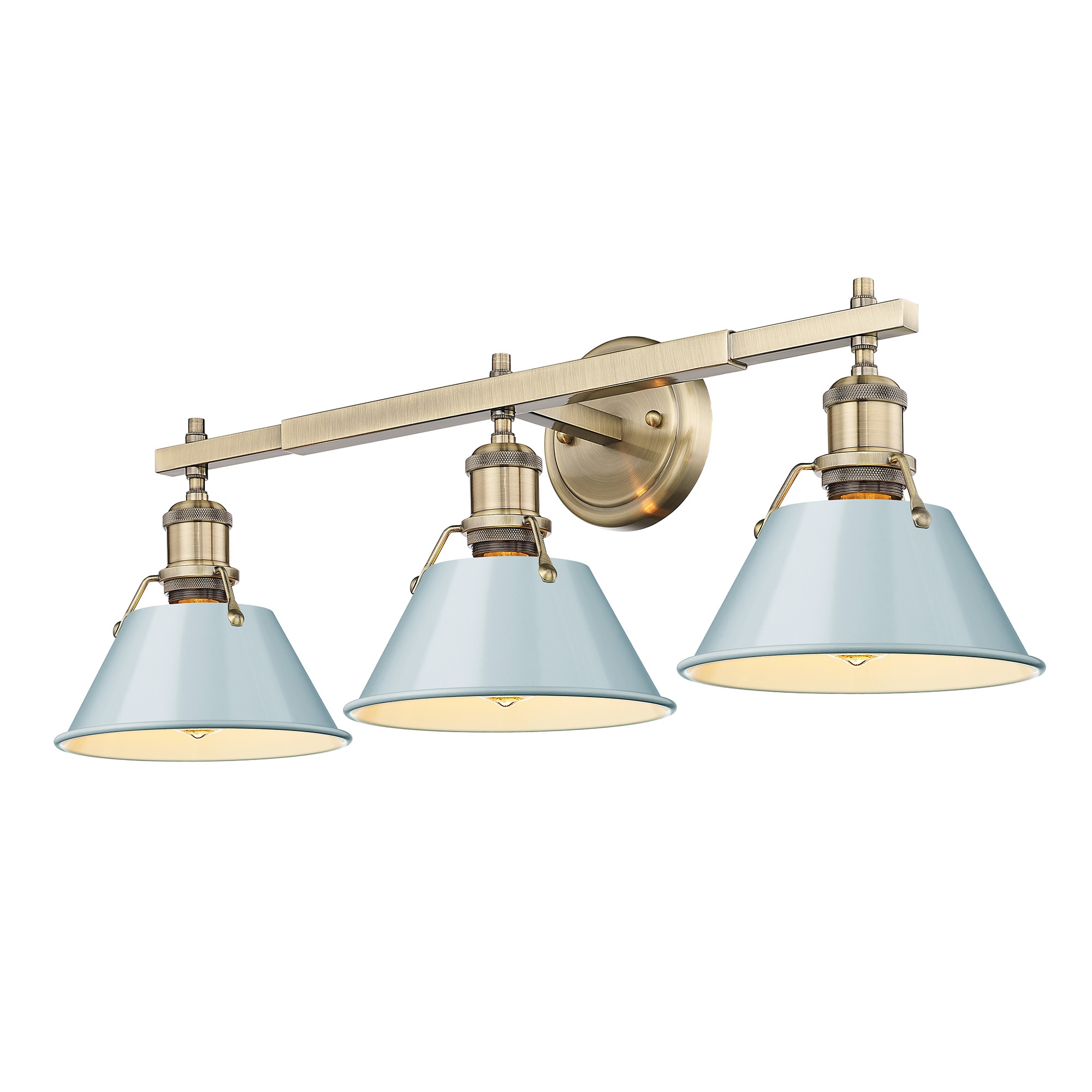 Golden Lighting 3306-BA3 AB-SF Orwell 27.25-in 3 -Light Gold Transitional Vanity light