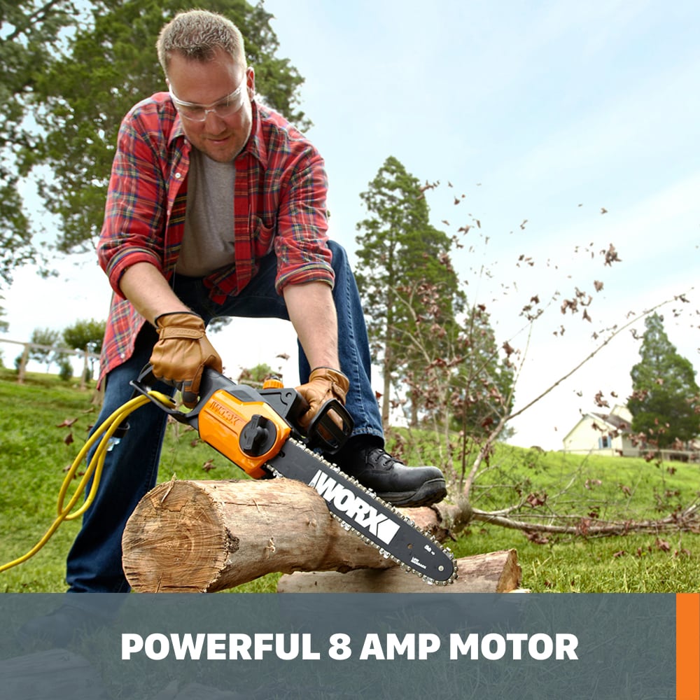 WORX 14 in Corded Electric 8 Amp Chainsaw in the Chainsaws