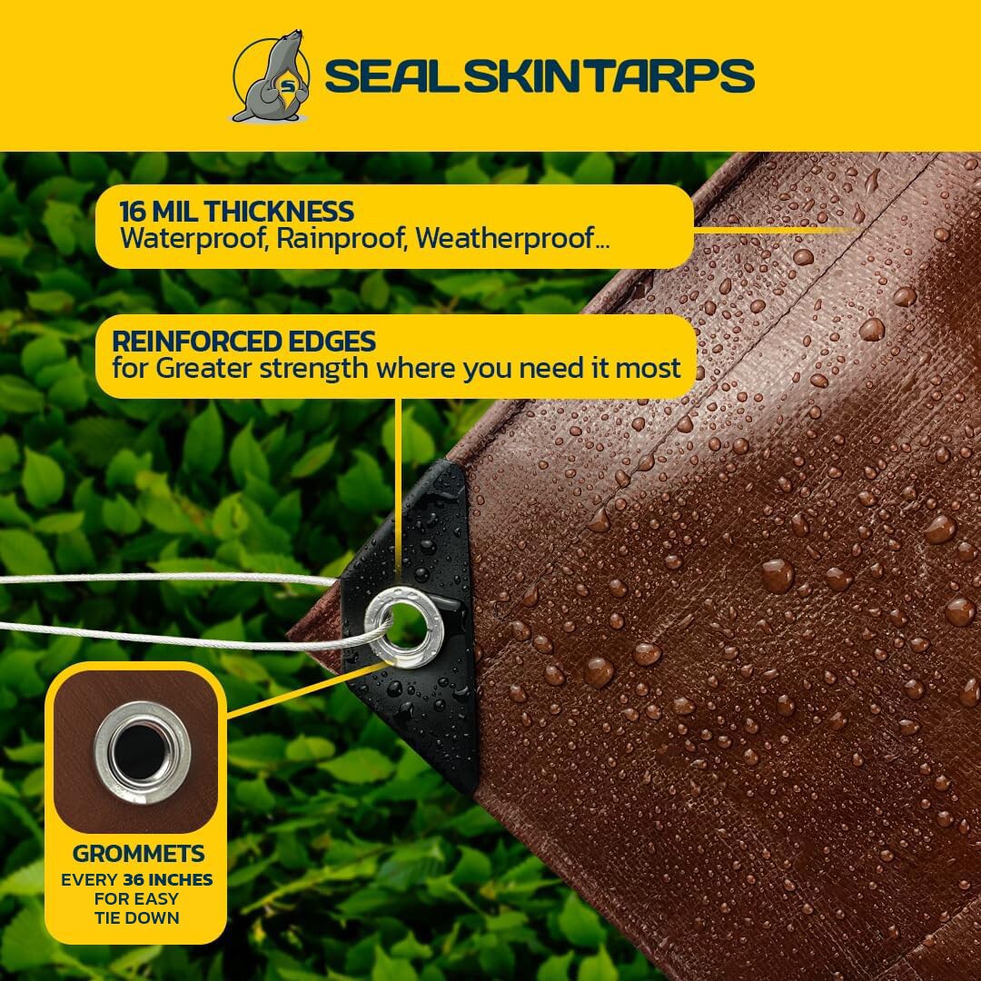 Seal Skin Covers TARP-BROWN-16M-20X30 tarps - View #5