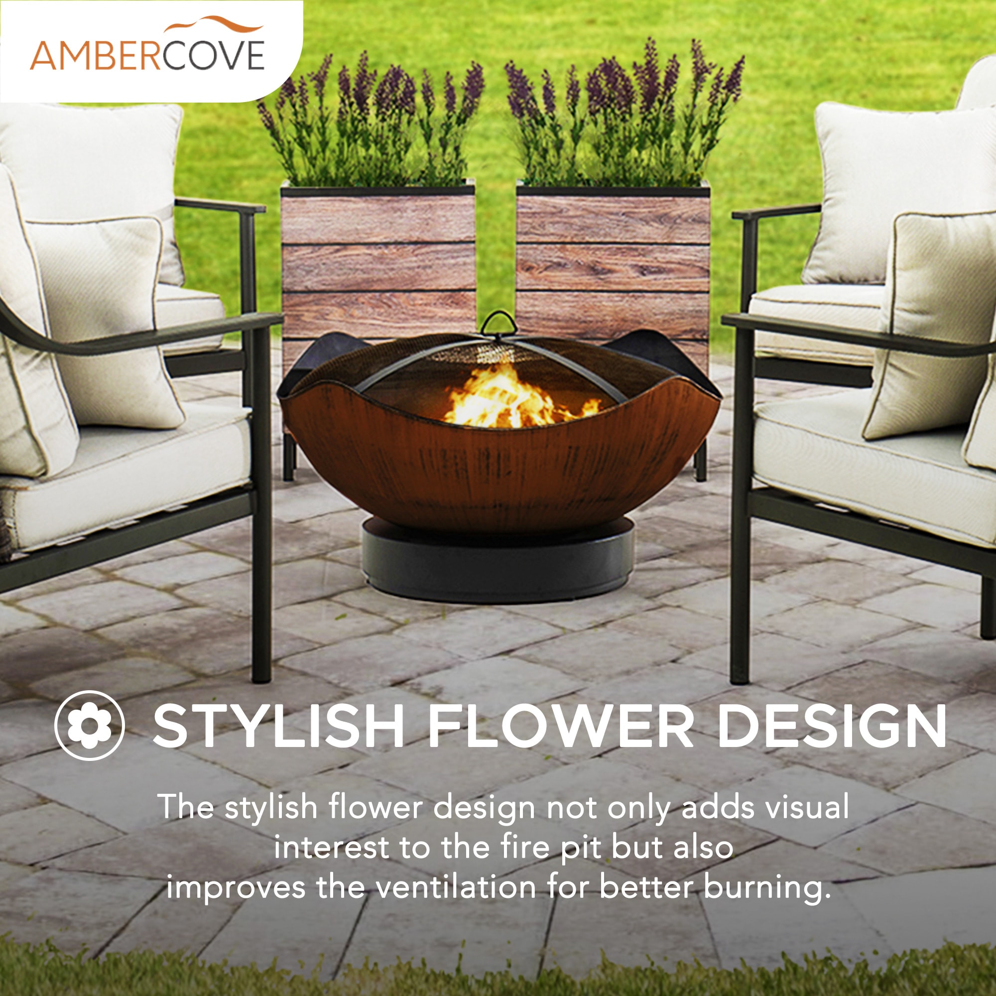 AmberCove A301022700 Outdoor-Woodburning-Firepits - View #4
