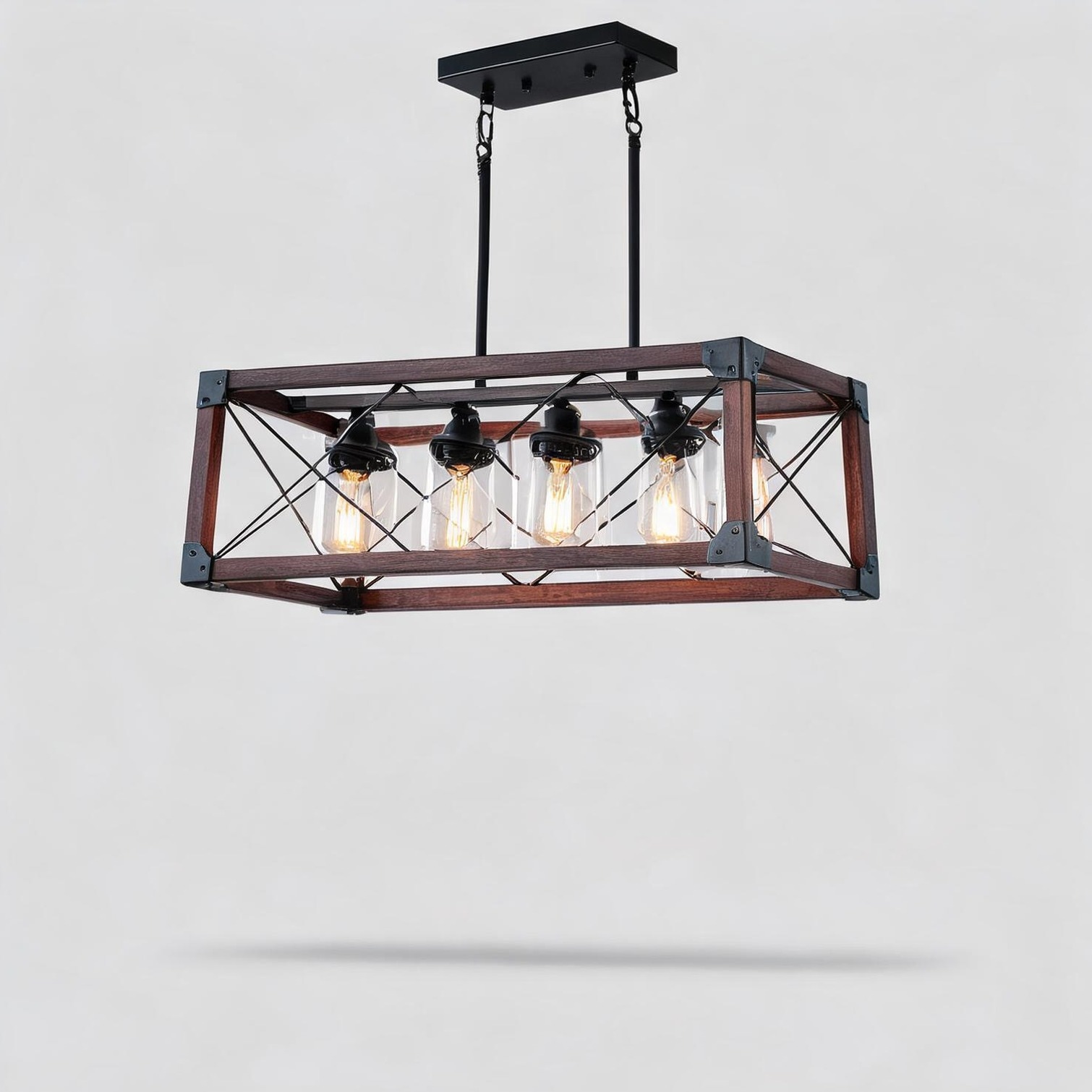 Naturefalls Dining Room Living Room Lighting combining Black Glass Construction and Adjustable Design