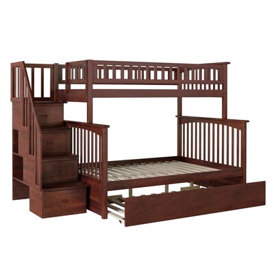 Atlantic Furniture Columbia Staircase, Bunk Bed Mattress Twin Over Full