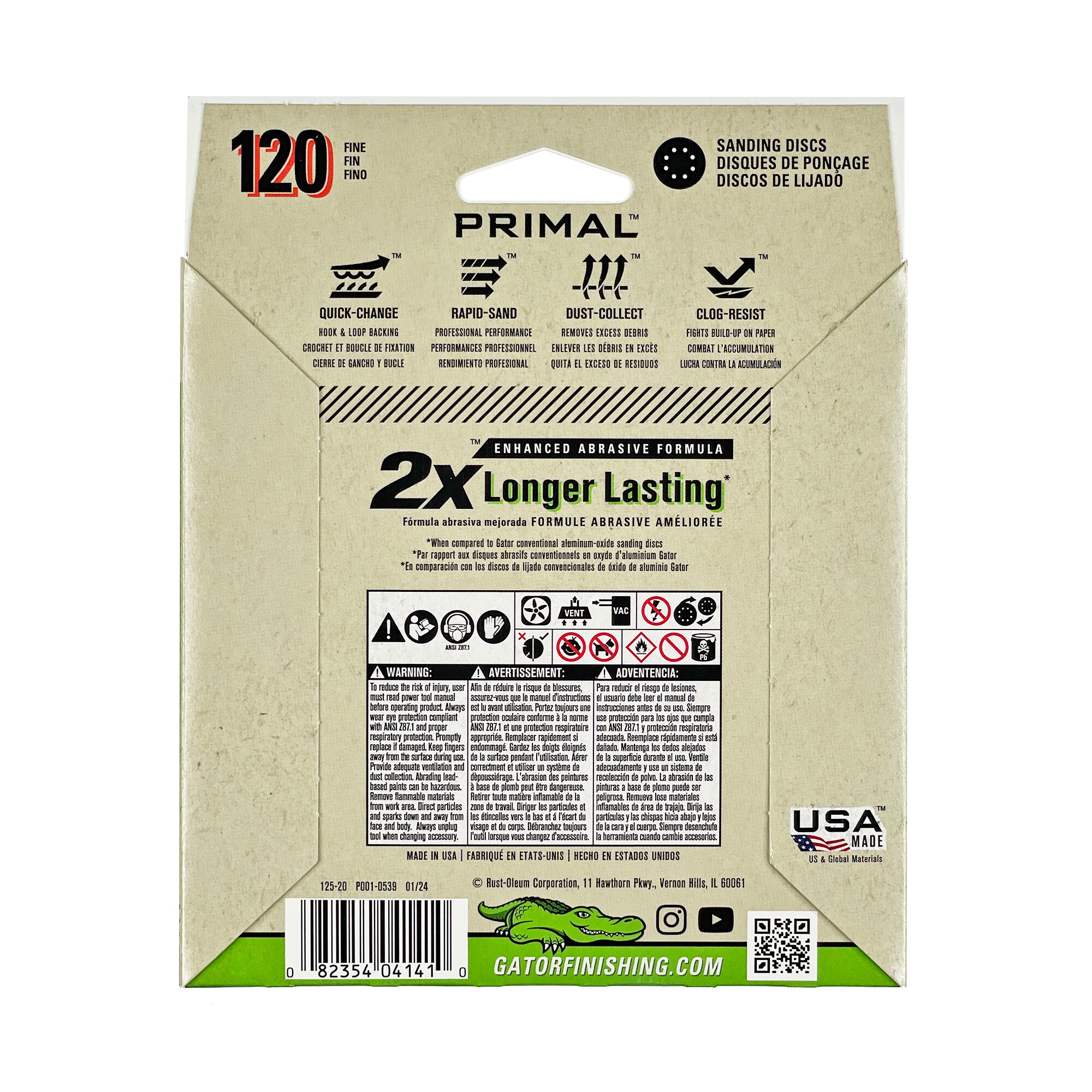 Gator 15-Piece Aluminum Oxide 120-Grit Disc Sandpaper