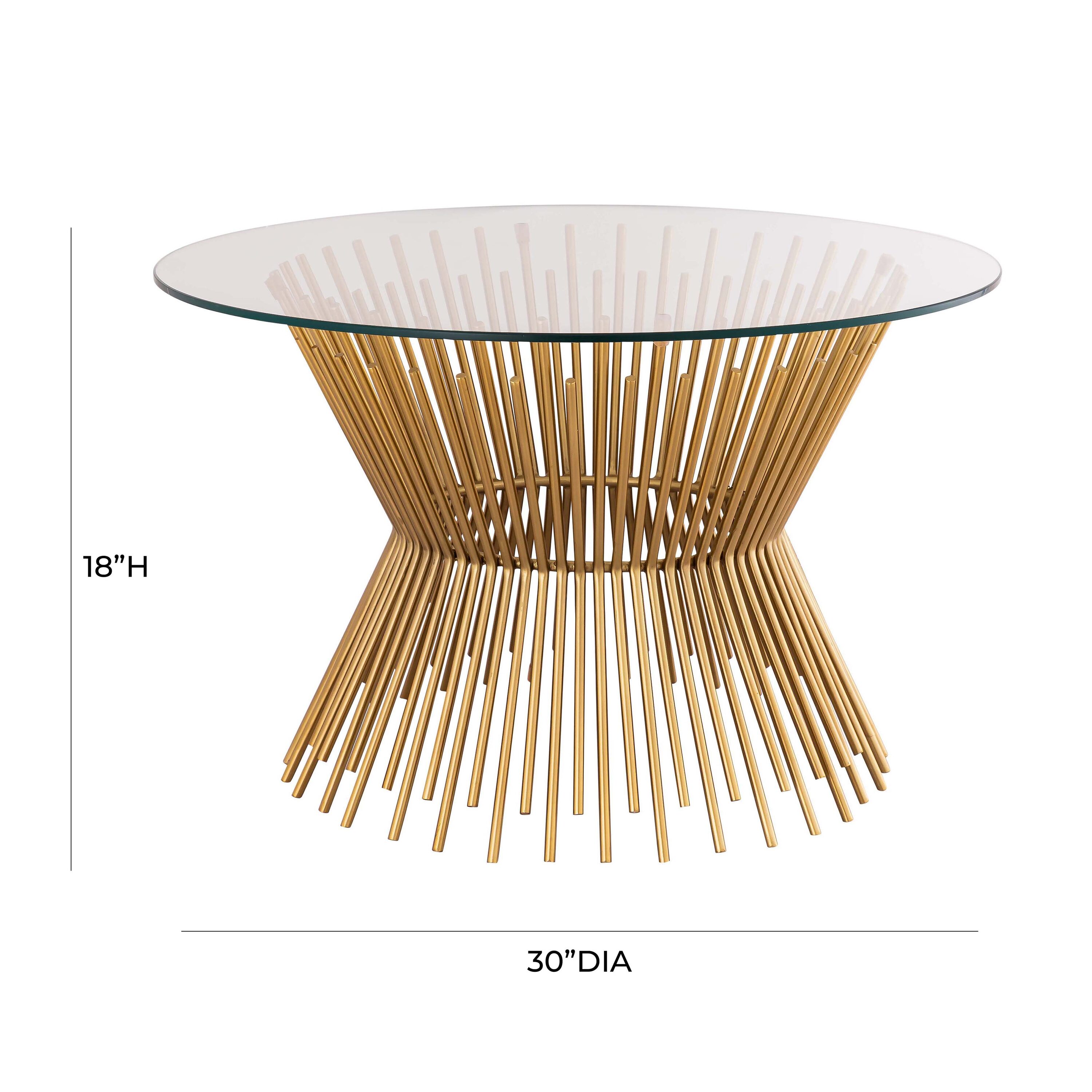 Grace Round Gold Iron and Glass Coffee Table