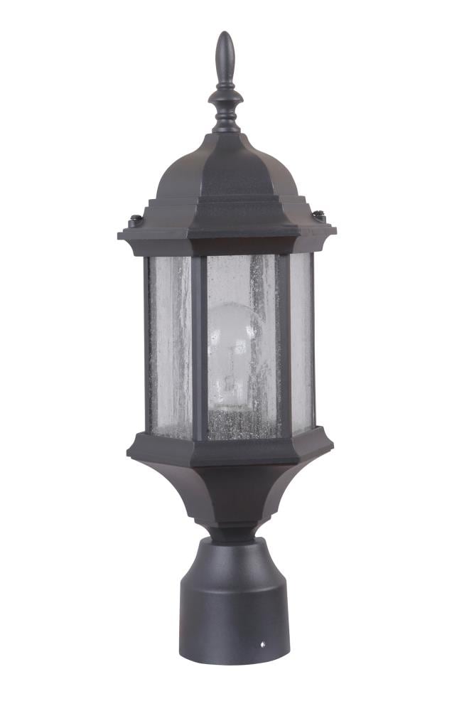 Craftmade Z295-TB-CS Hex style 18.13-Inches Textured matte black Traditional Outdoor Light post lantern