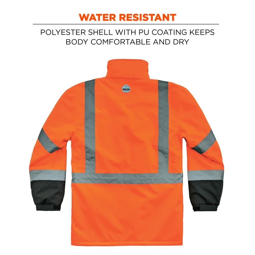 GloWear Unisex Orange Polyester Hooded Insulated Parka (Large) in the Work  Jackets  Coats department at